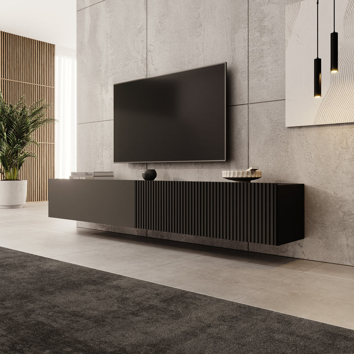 Cruzar - TV-Meubel - Zwart - 200x30x31 cm