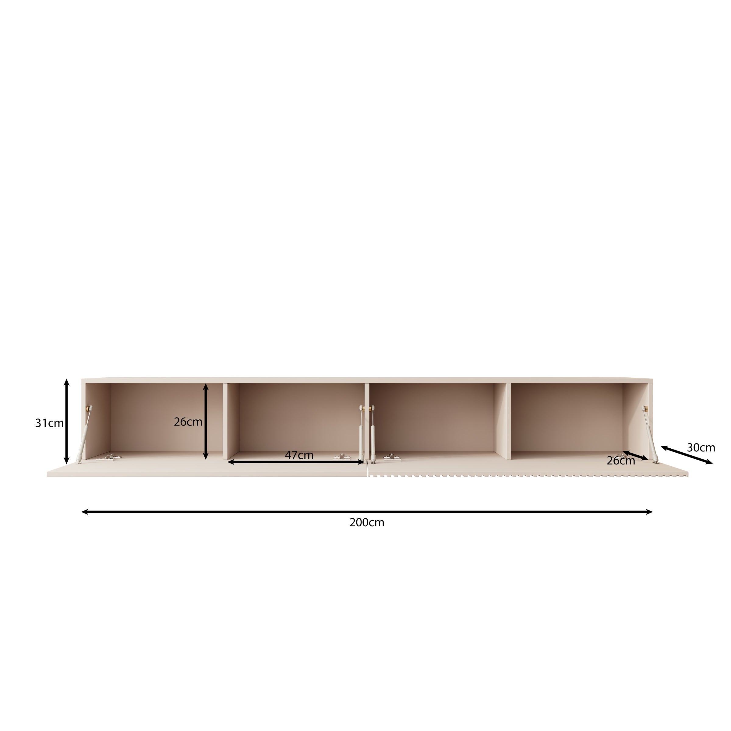 Cruzar - TV-Meubel - Zwart - 200x30x31 cm