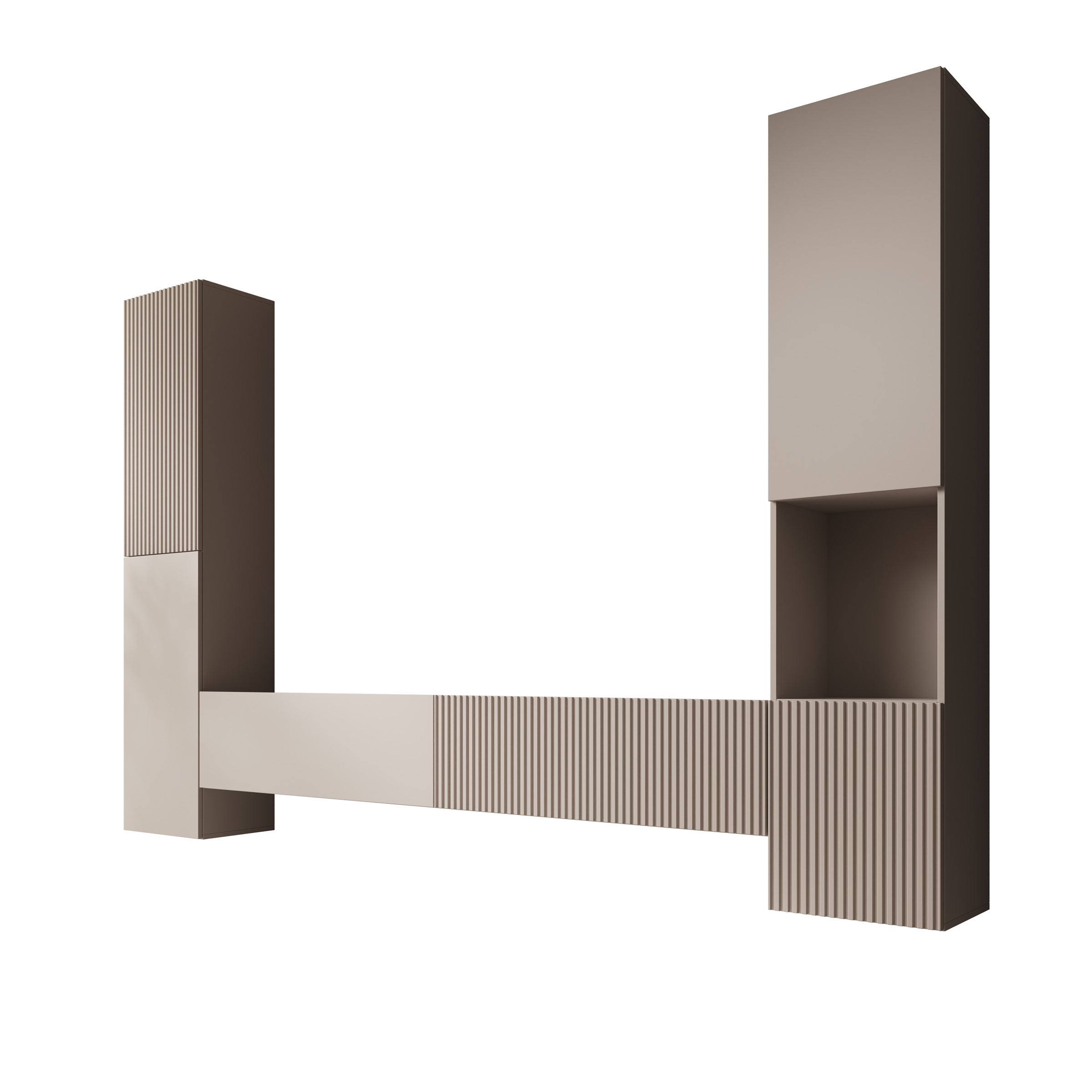 Cruzar - Wandmeubel - Beige - 280x30x180 cm