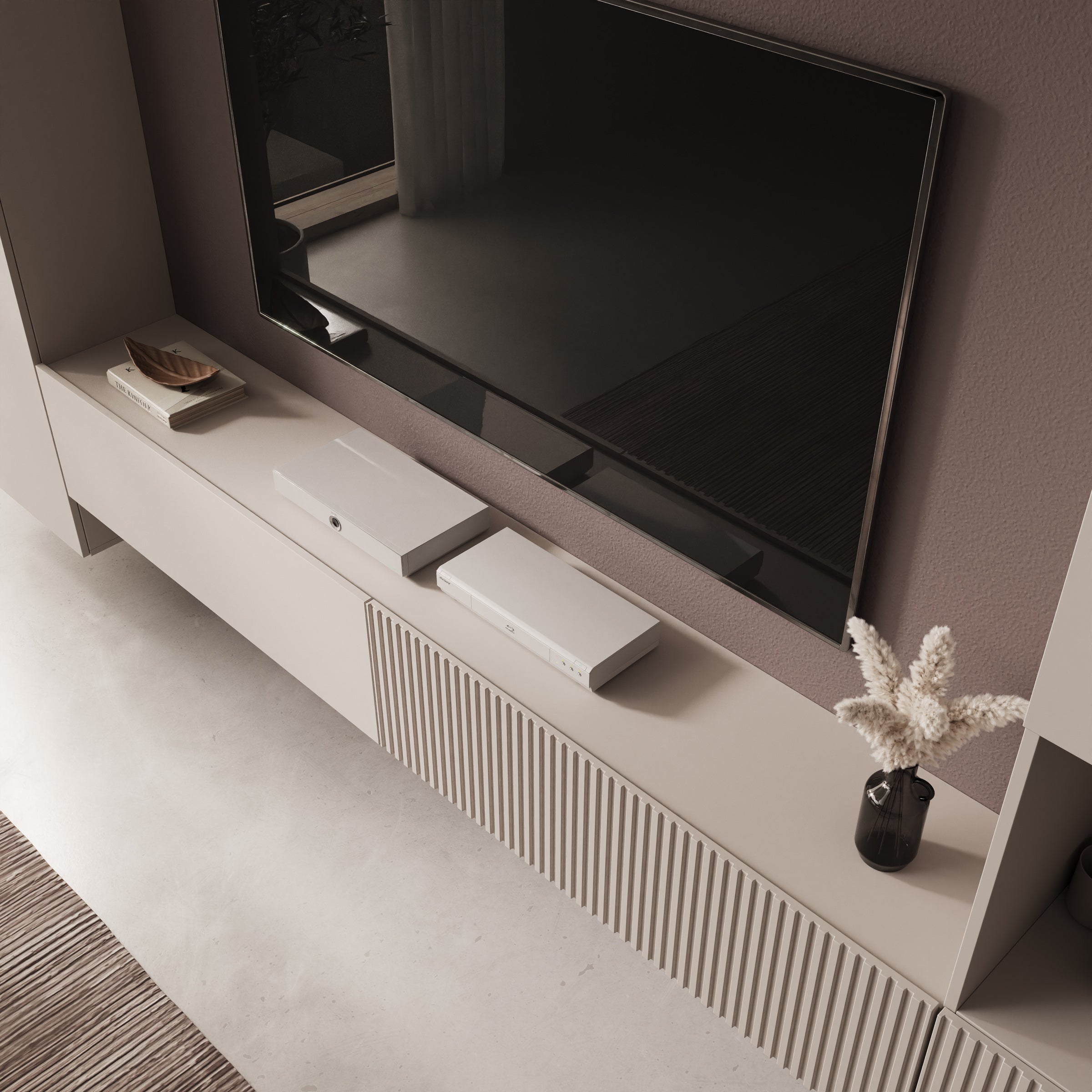 Cruzar - Wandmeubel - Beige - 280x30x180 cm