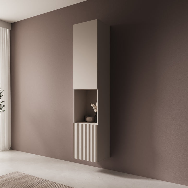 Cruzar 2 - Vitrinekast - Beige - 40x30x180 cm