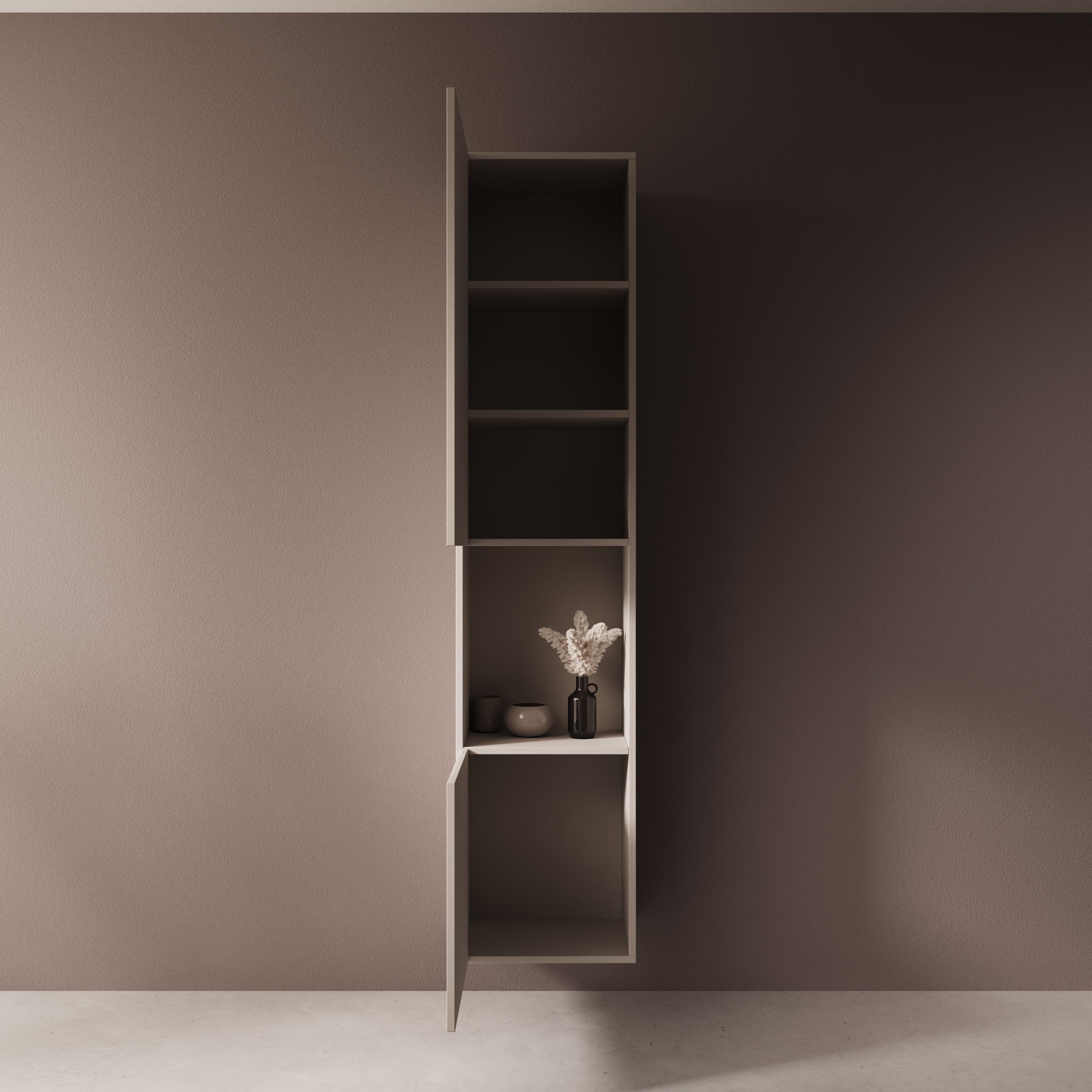 Cruzar 2 - Vitrinekast - Beige - 40x30x180 cm