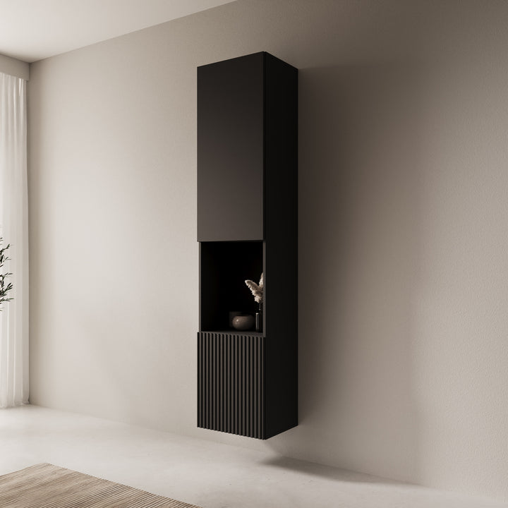 Cruzar 2 - Vitrinekast - Zwart - 40x30x180 cm