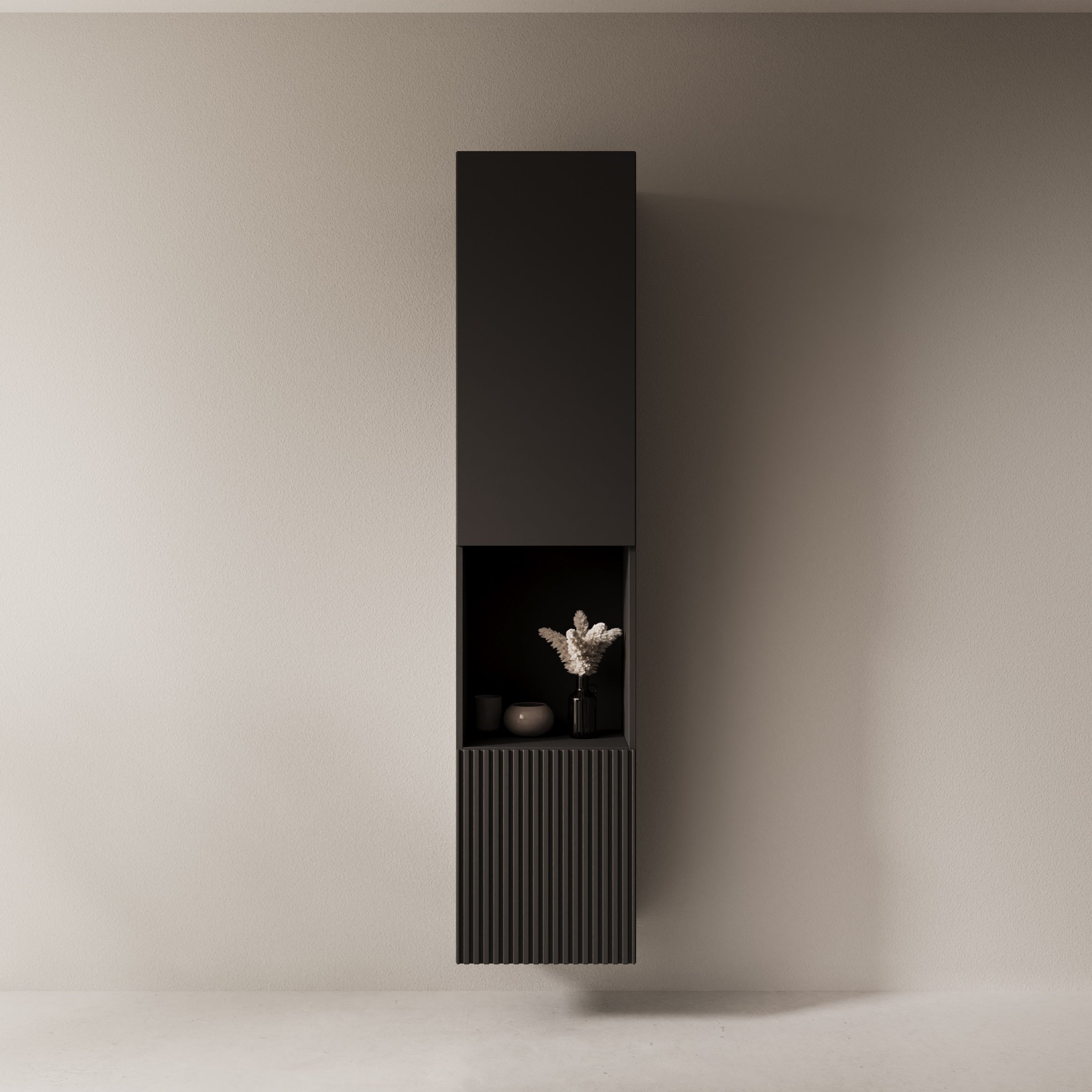 Cruzar 2 - Vitrinekast - Zwart - 40x30x180 cm