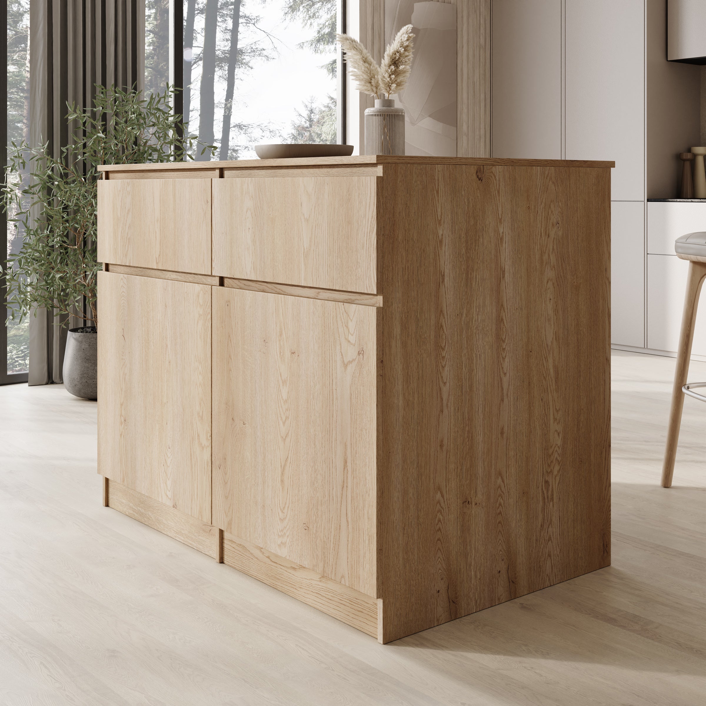 Culla - Keukeneiland - Eikenpatroon - 120x74x95 cm