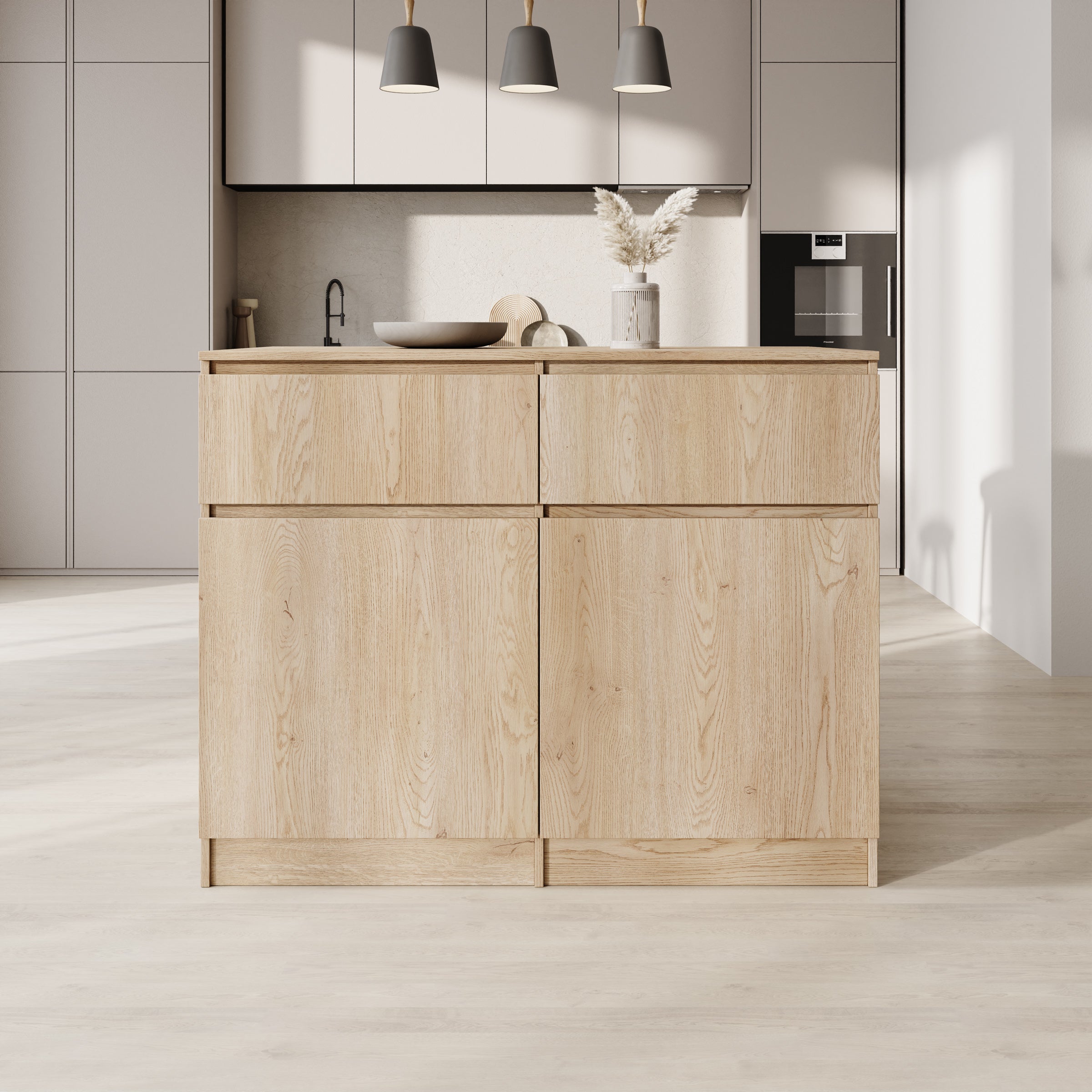 Culla - Keukeneiland - Eikenpatroon - 120x74x95 cm