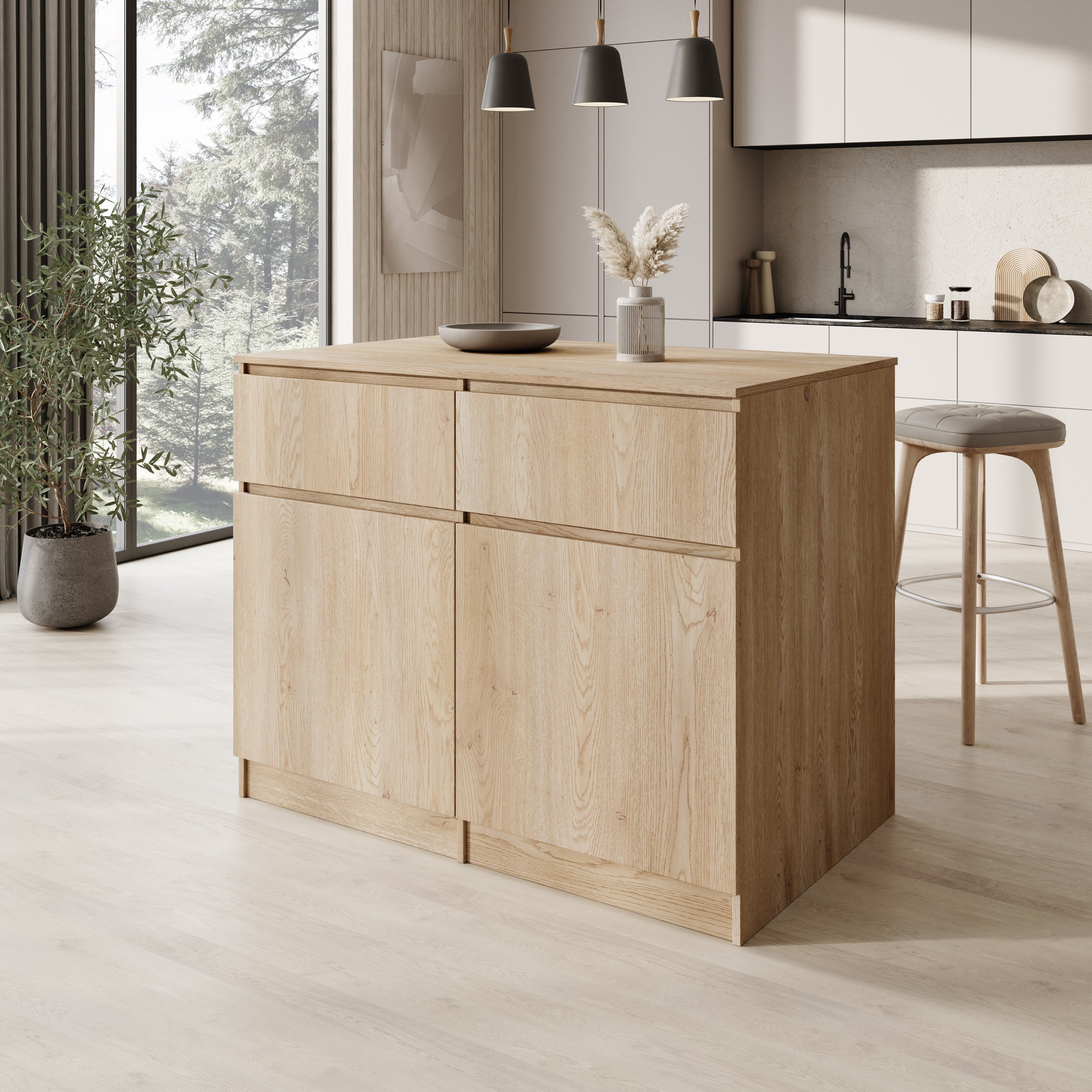 Culla - Keukeneiland - Eikenpatroon - 120x74x95 cm