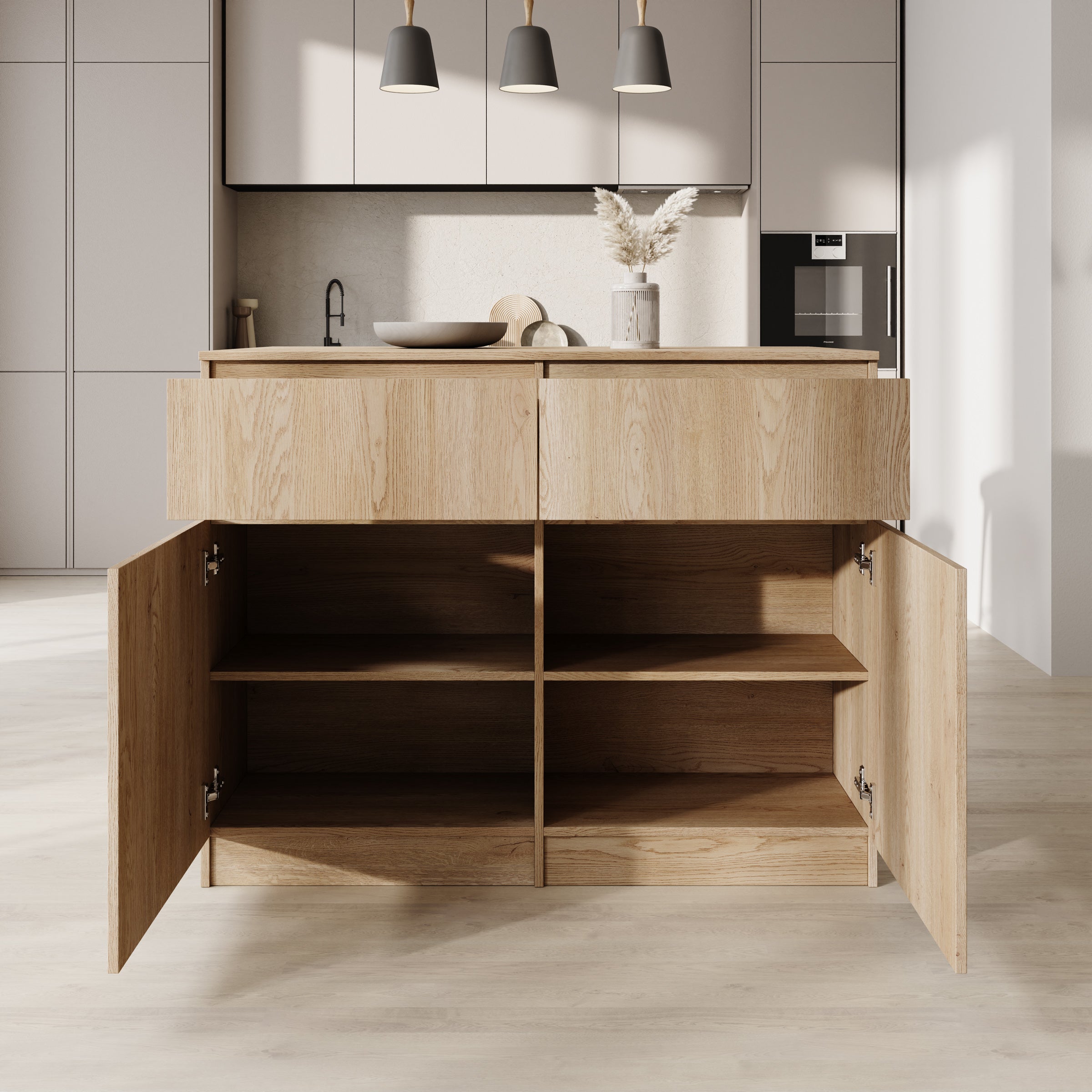 Culla - Keukeneiland - Eikenpatroon - 120x74x95 cm