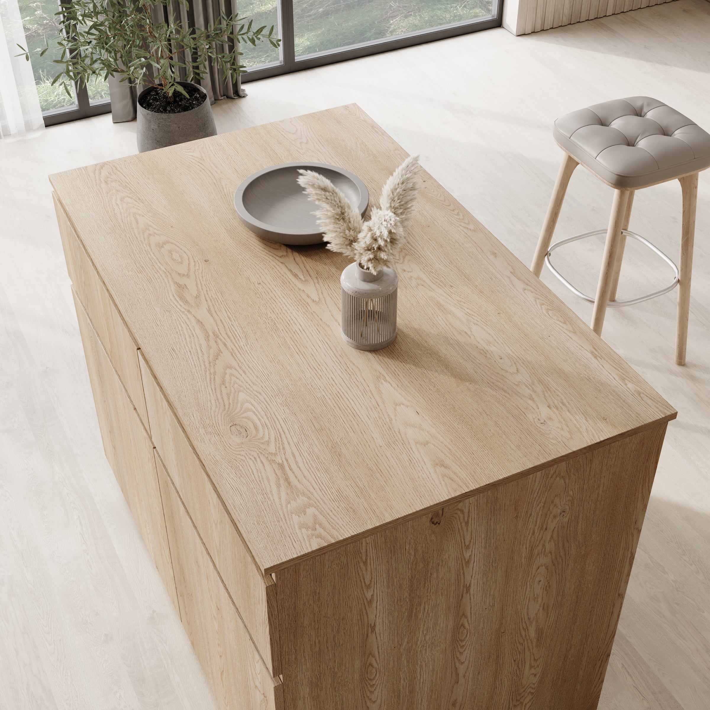 Culla - Keukeneiland - Eikenpatroon - 120x74x95 cm