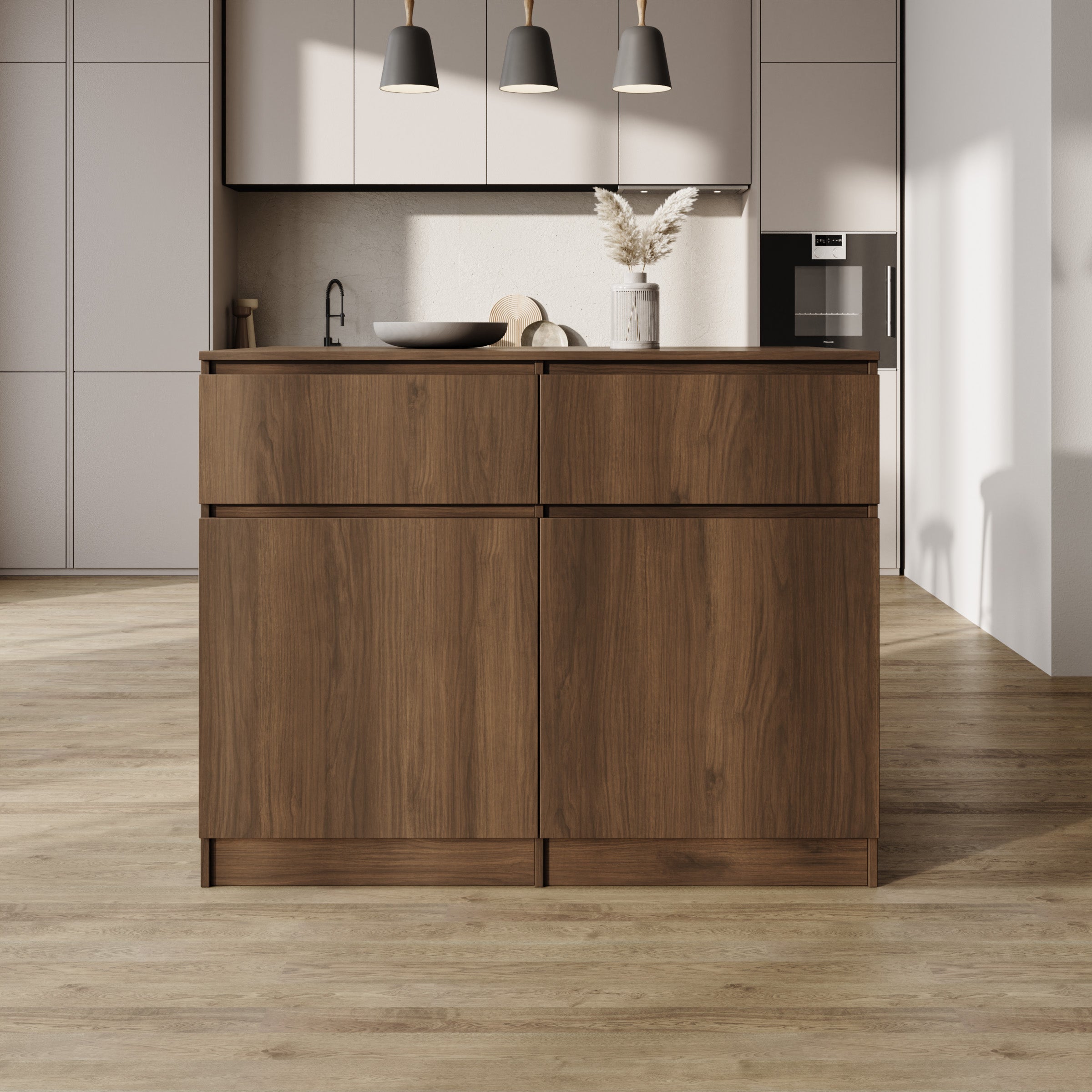 Culla - Keukeneiland - Walnootpatroon - 120x74x95 cm