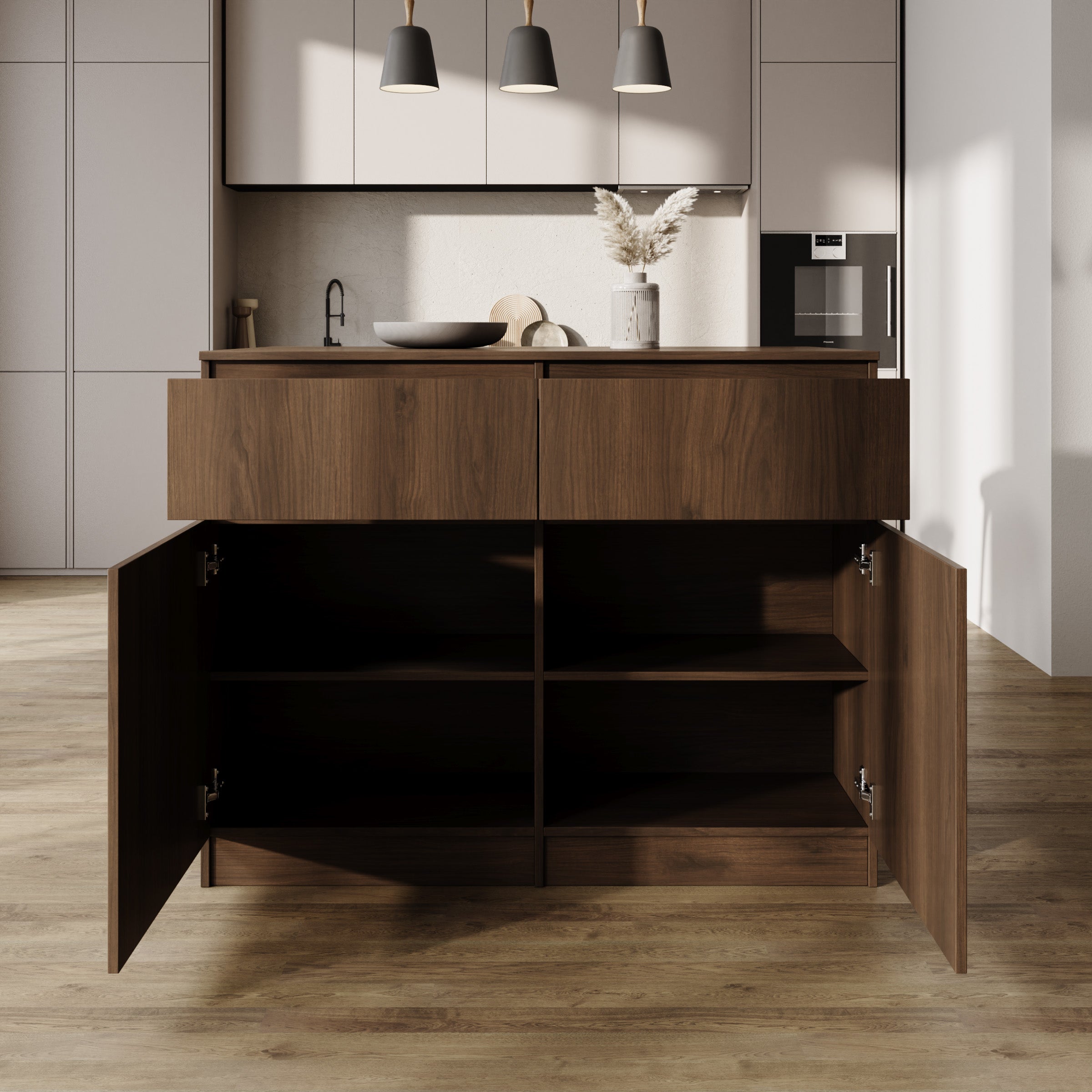 Culla - Keukeneiland - Walnootpatroon - 120x74x95 cm