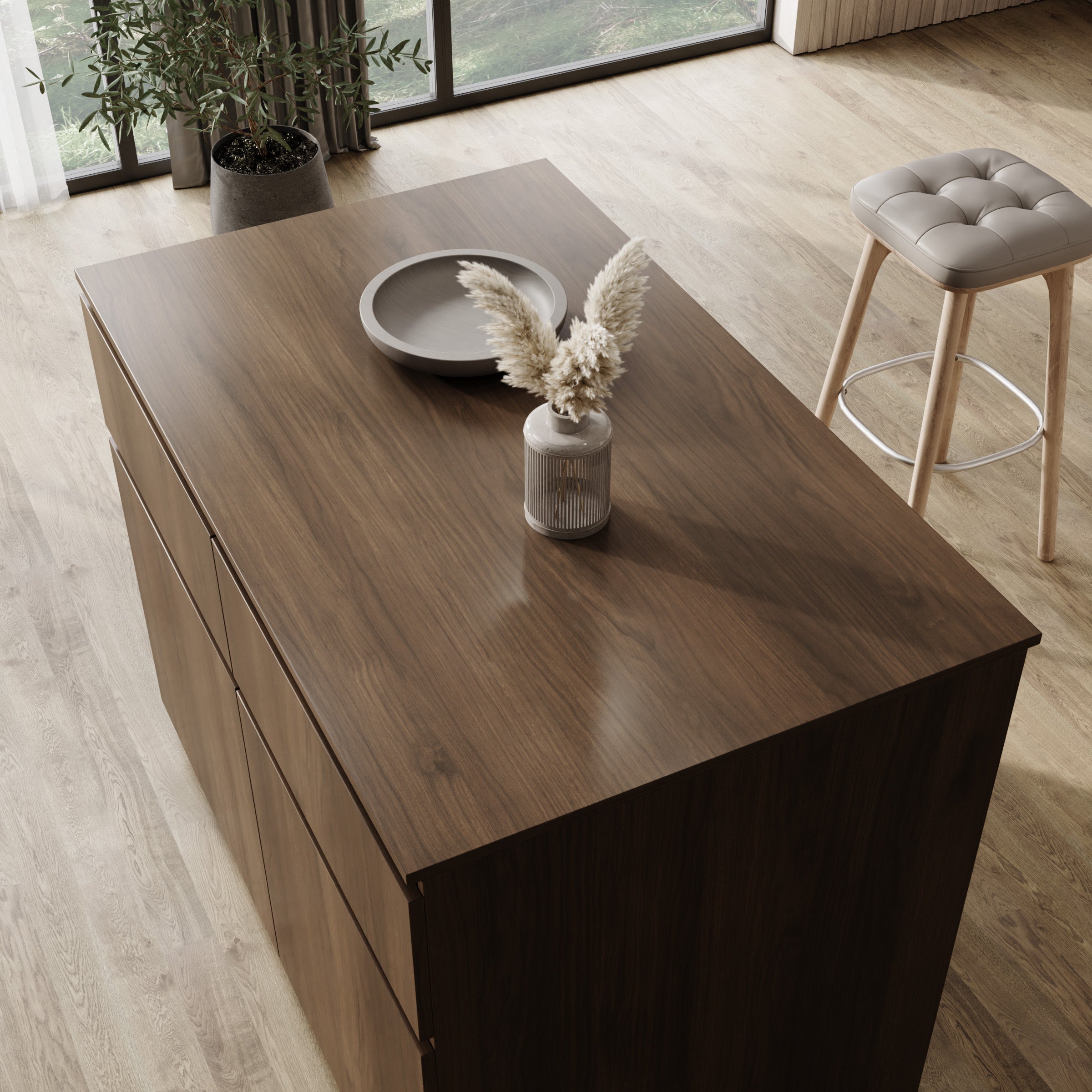 Culla - Keukeneiland - Walnootpatroon - 120x74x95 cm