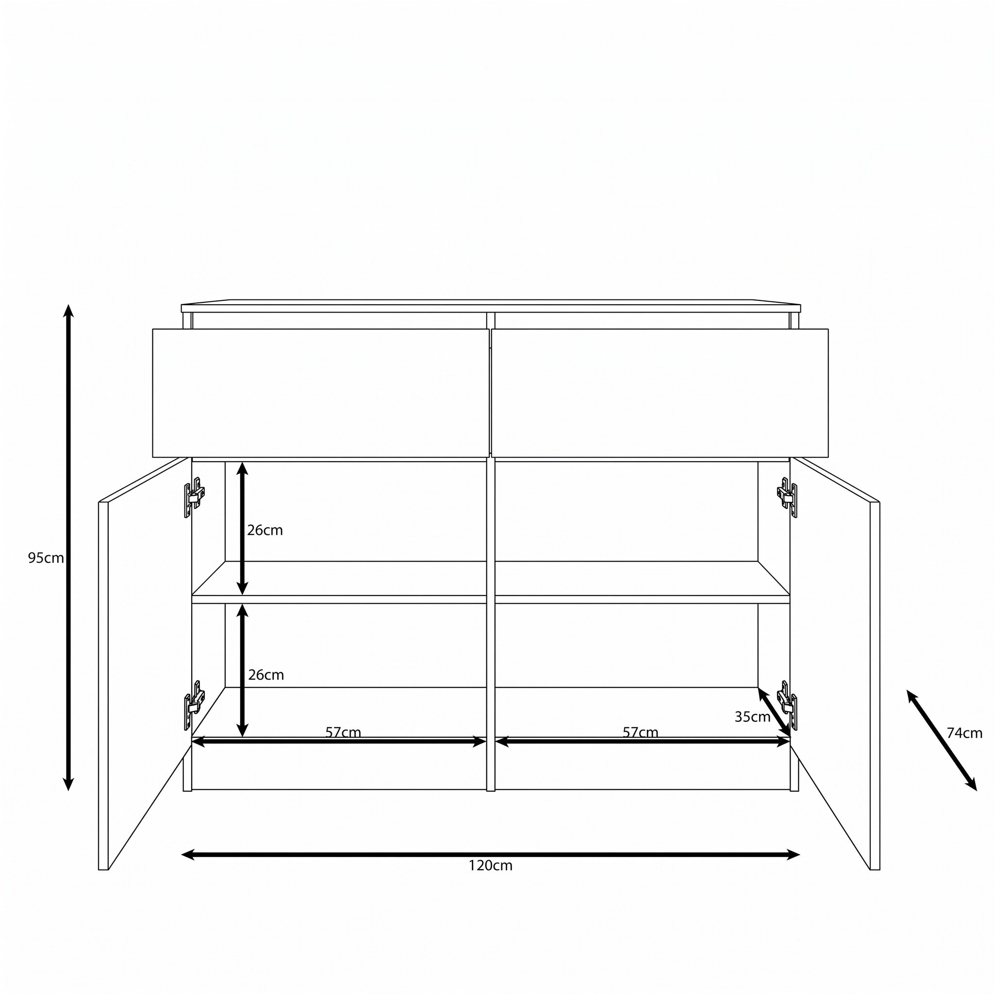 Culla - Keukeneiland - Eikenpatroon - 120x74x95 cm