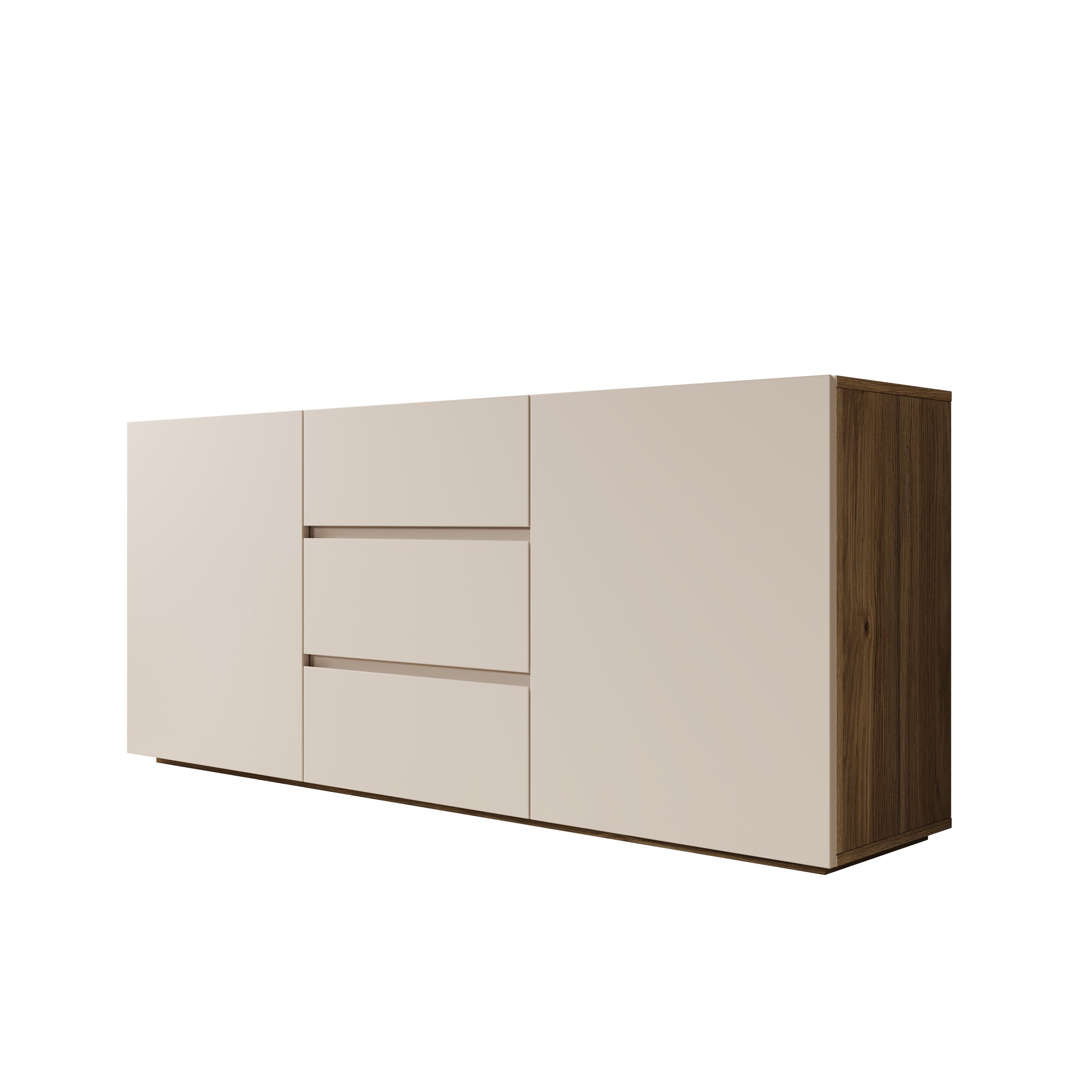 Cumi - Dressoir - Beige/Eikenpatroon - 150x34x64 cm
