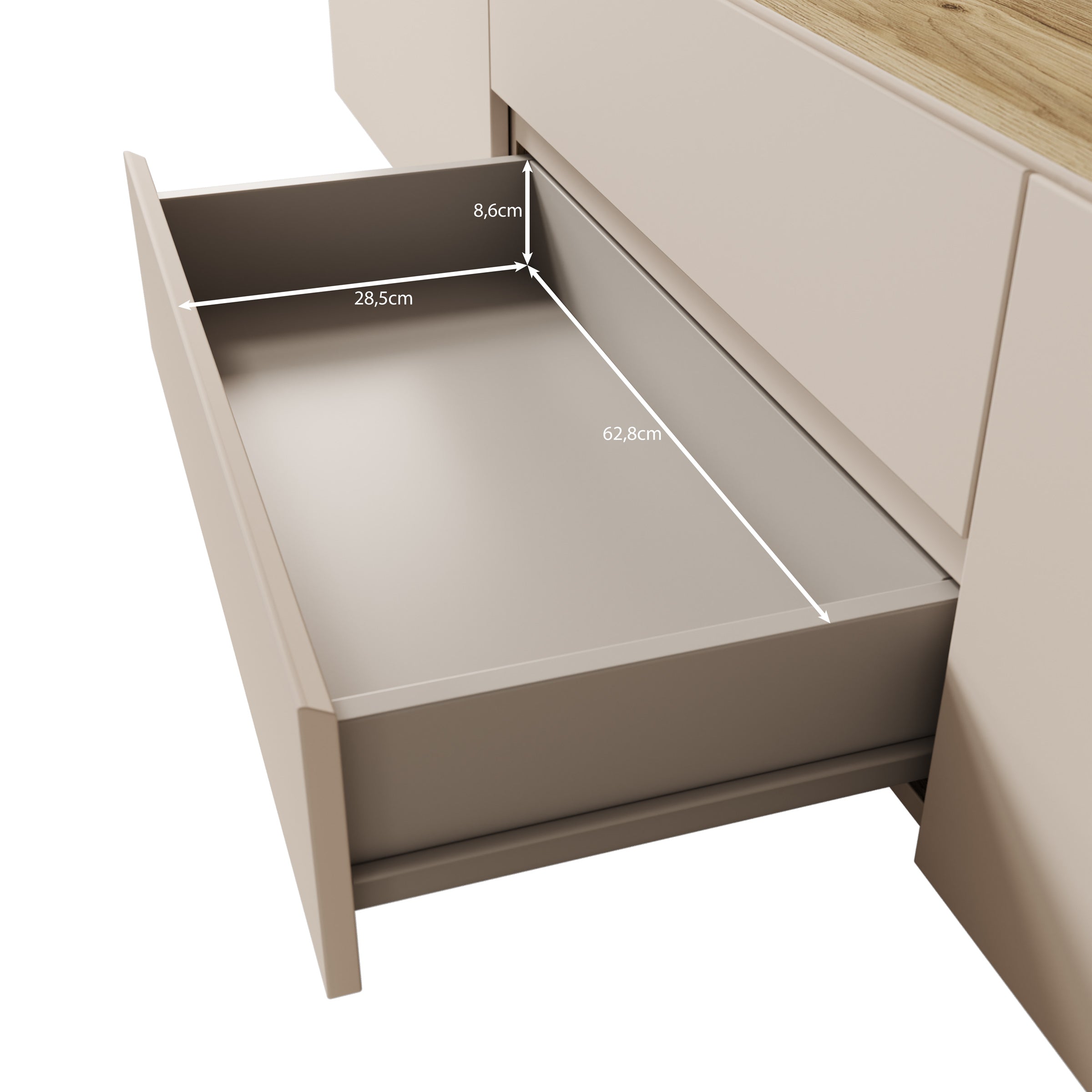 Cumi - TV-Meubel - Beige/Eikenpatroon - 200x34x36 cm