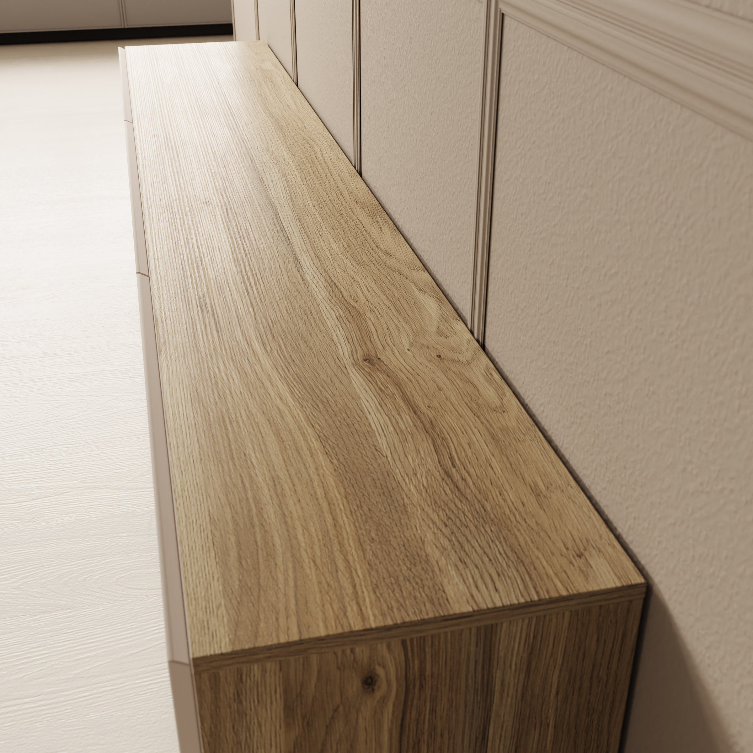 Cumi - TV-Meubel - Beige/Eikenpatroon - 200x34x36 cm