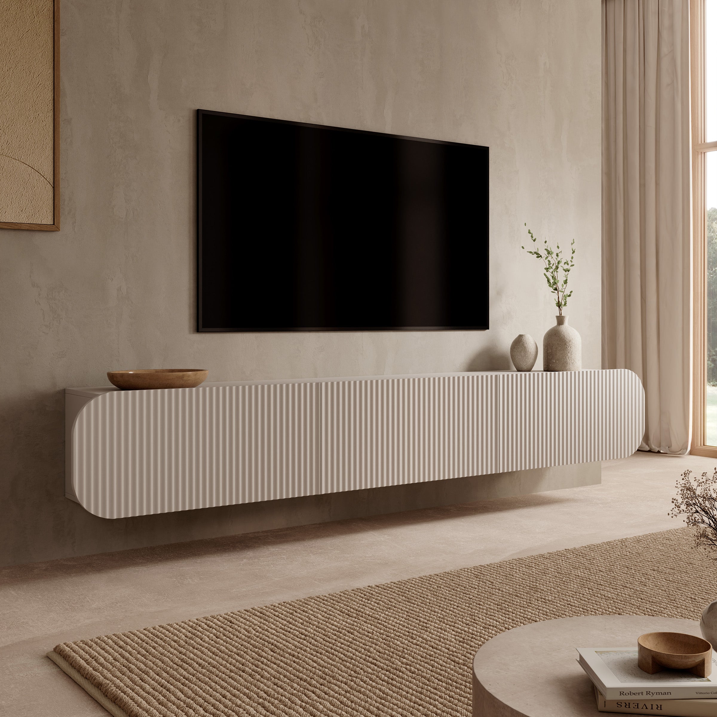 Cunucu - TV-Meubel - Beige - 220x36x36 cm