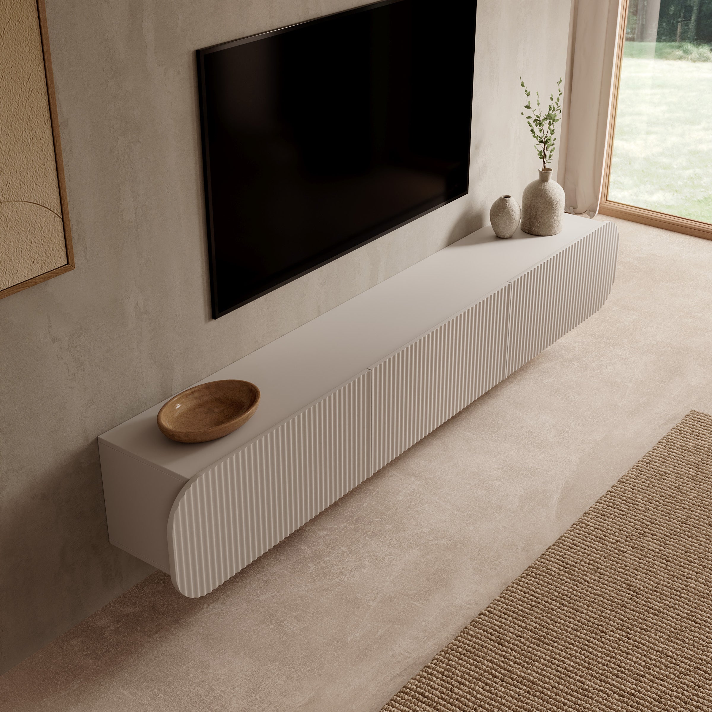 Cunucu - TV-Meubel - Beige - 220x36x36 cm