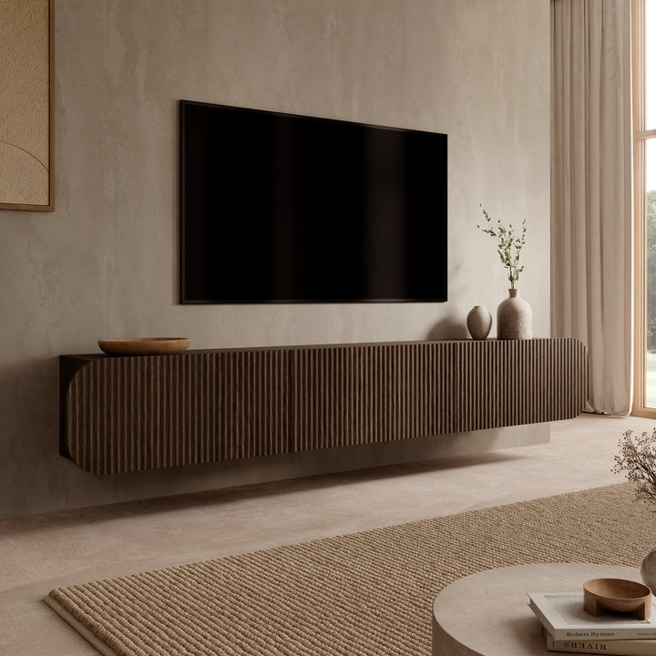 Cunucu - TV-Meubel - Walnootpatroon - 220x36x36 cm