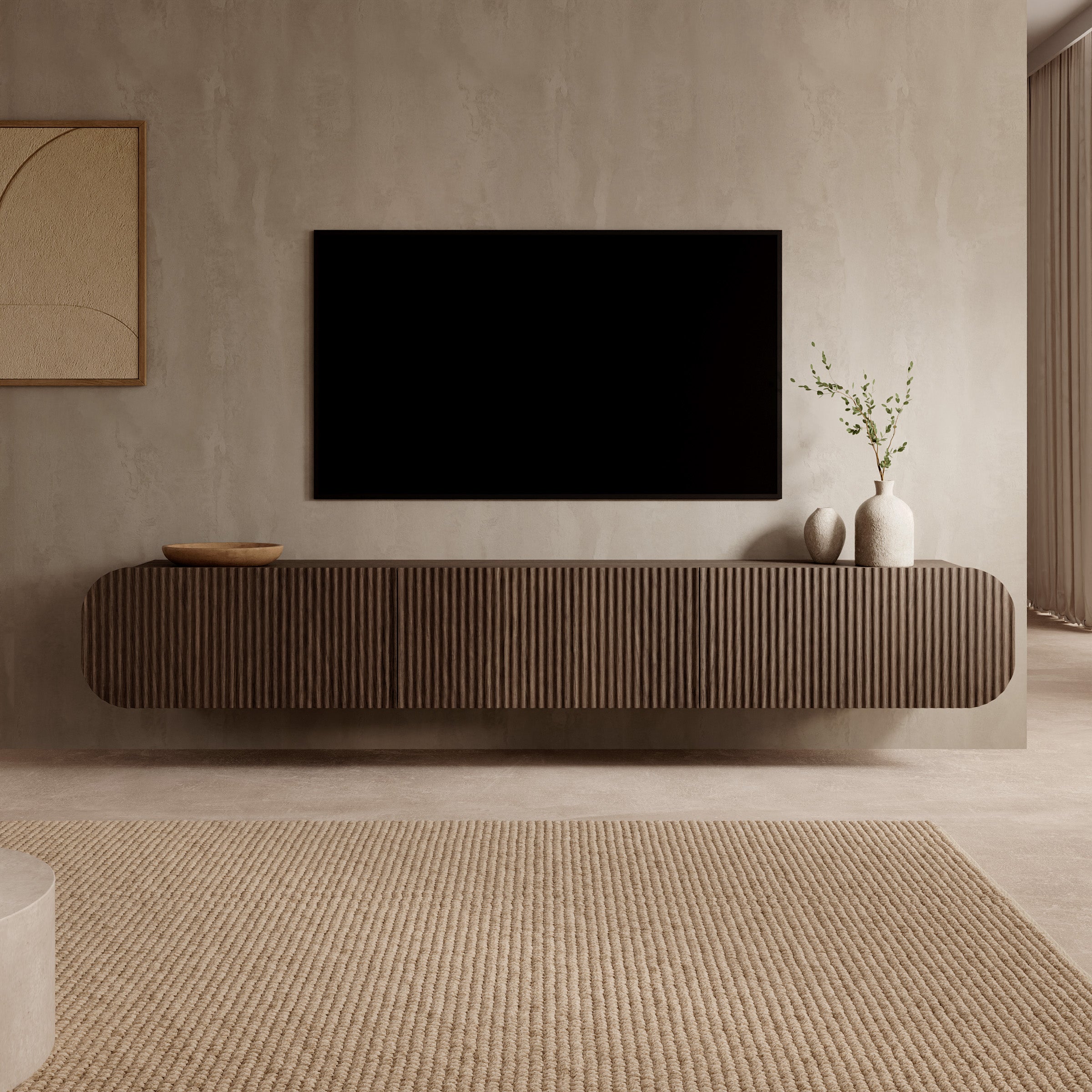 Cunucu - TV-Meubel - Walnootpatroon - 220x36x36 cm