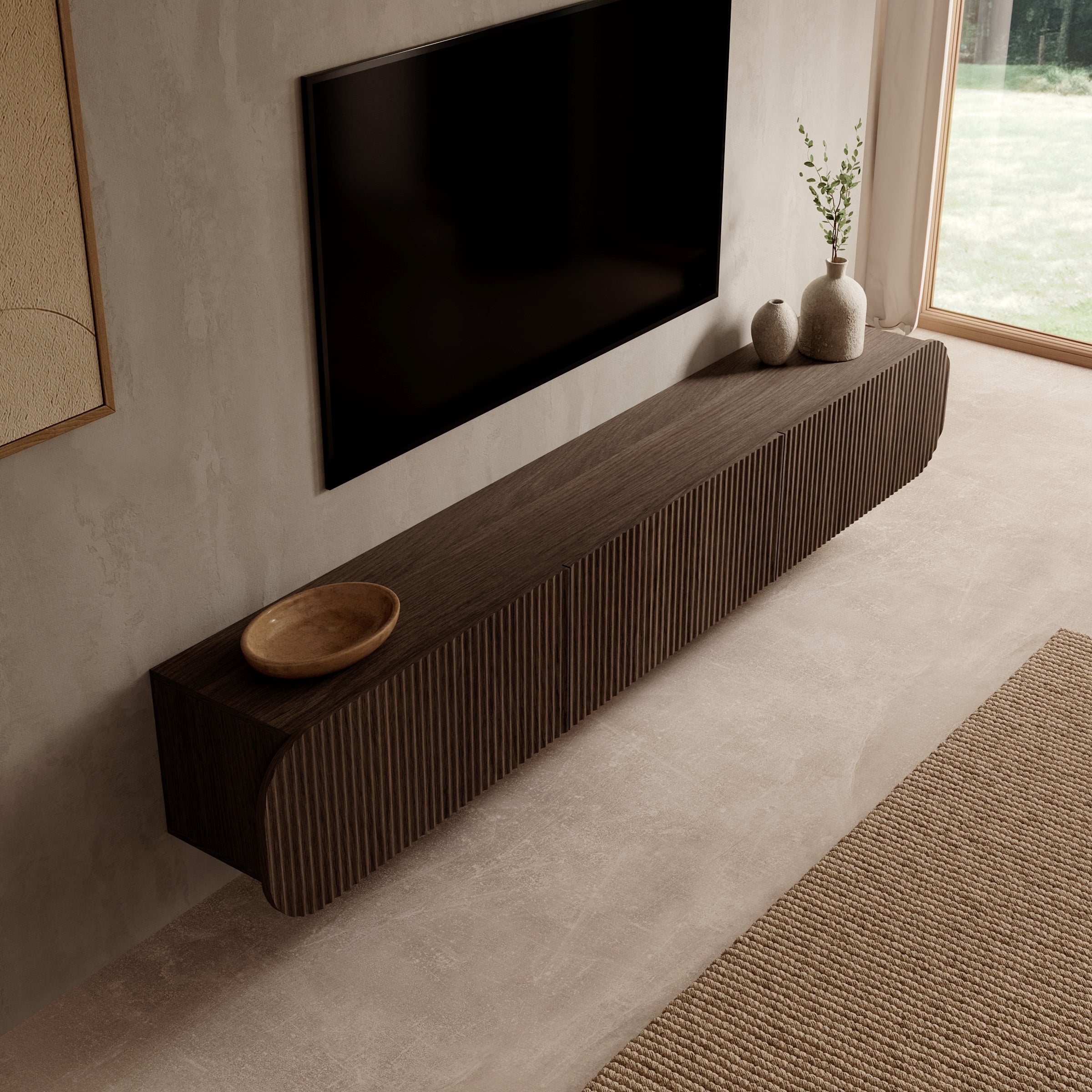 Cunucu - TV-Meubel - Walnootpatroon - 220x36x36 cm