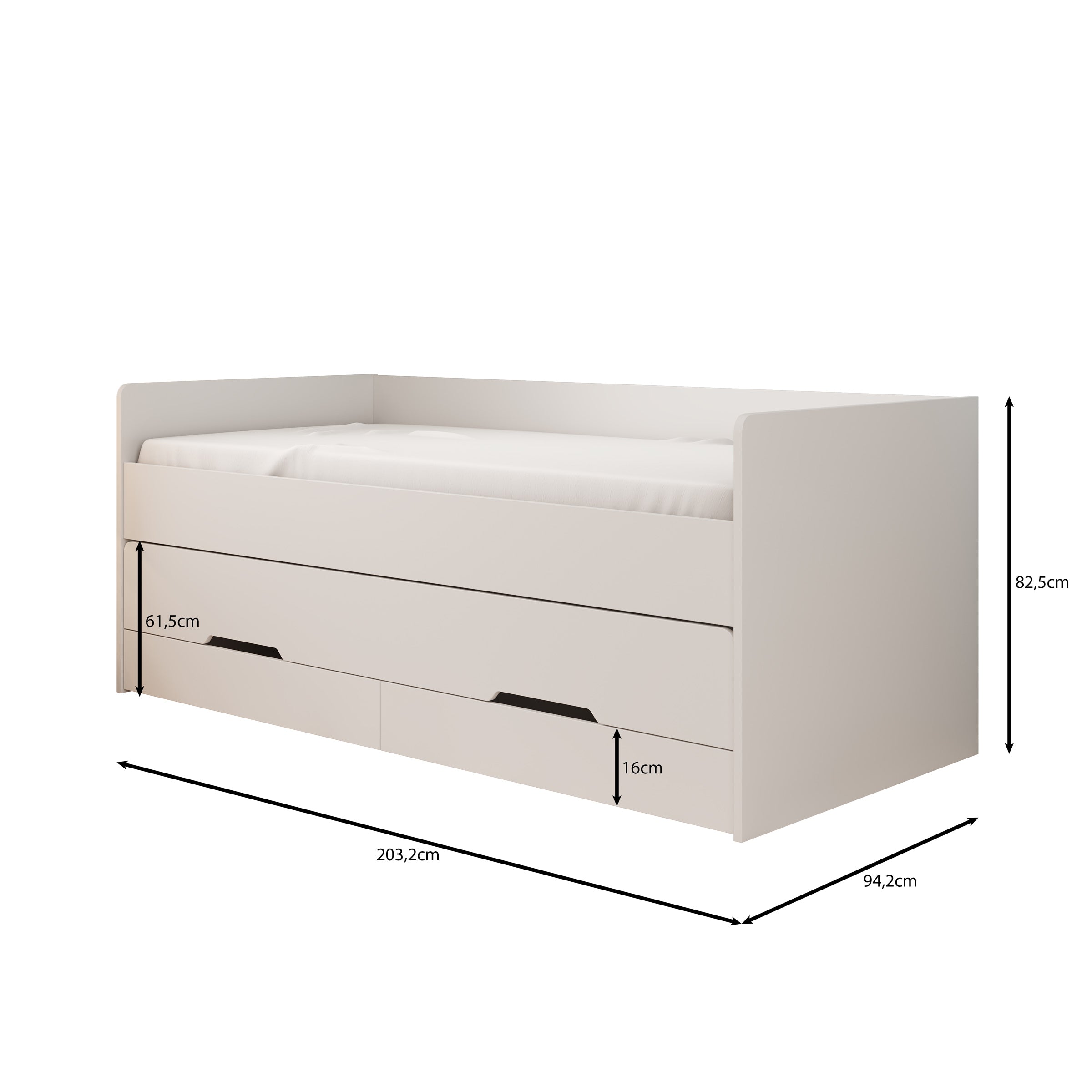 Daiquiri - Kinderbed - Wit - 203x94x83 cm