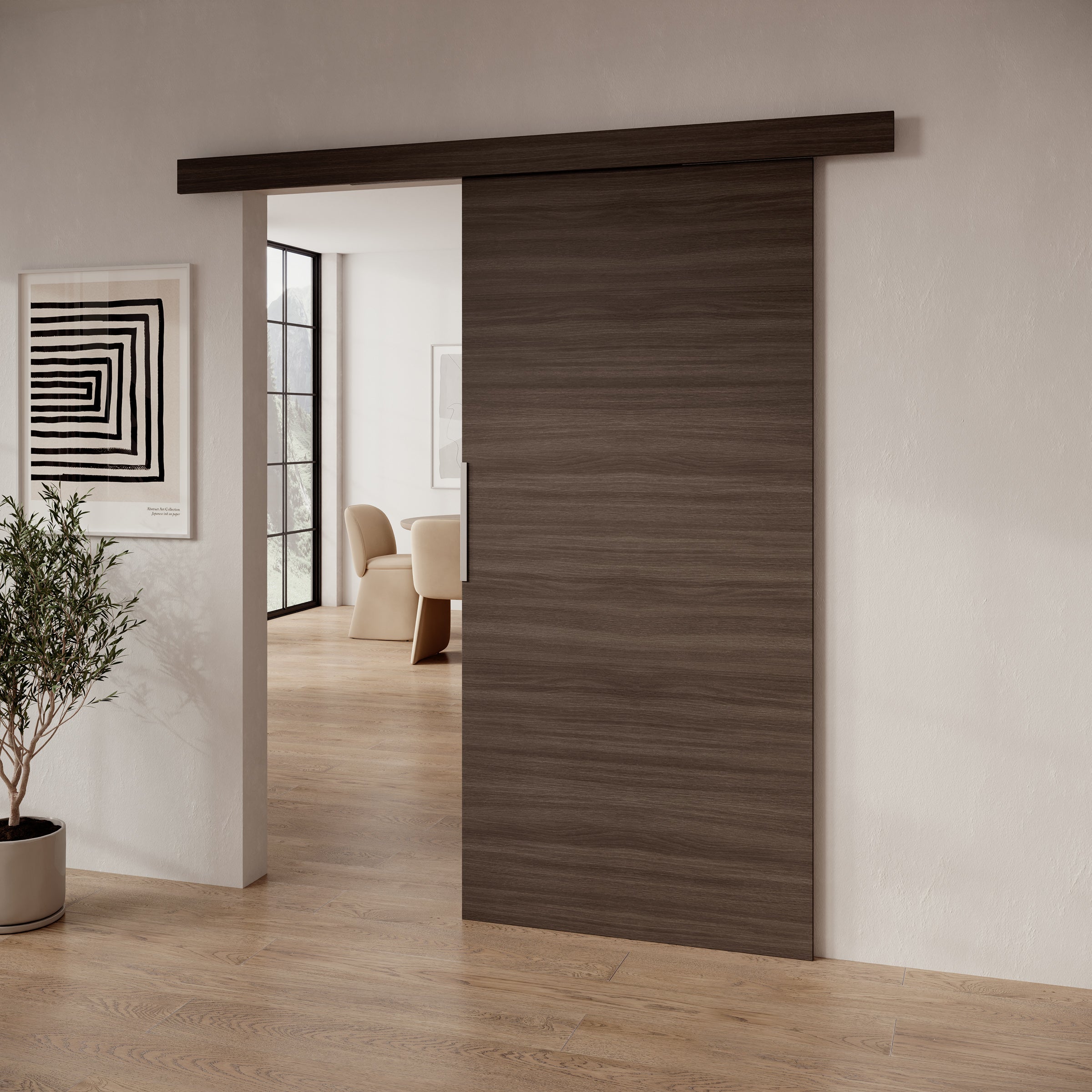 Darian - Schuifdeur - Donker eikenpatroon - 96x205 cm