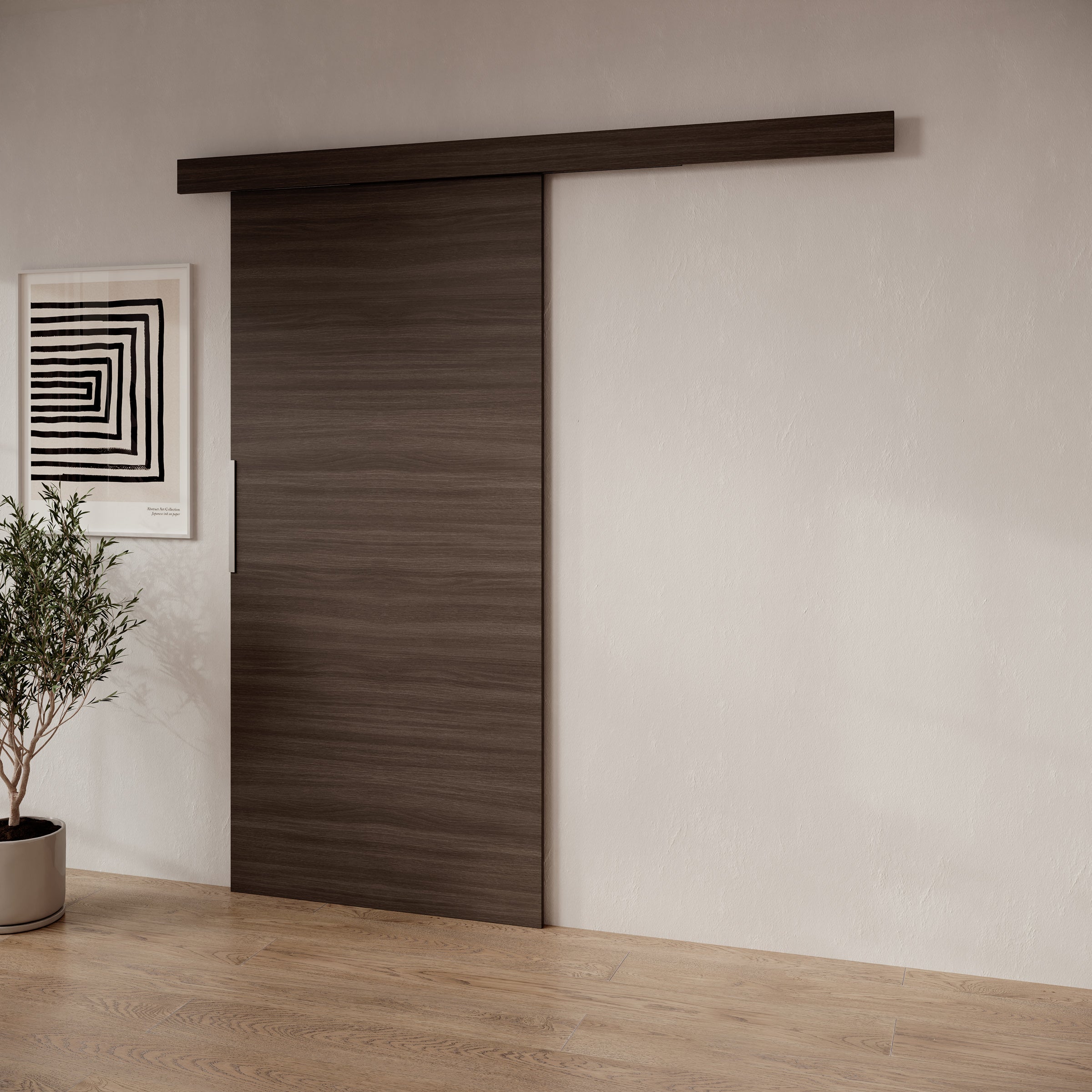 Darian - Schuifdeur - Donker eikenpatroon - 96x205 cm