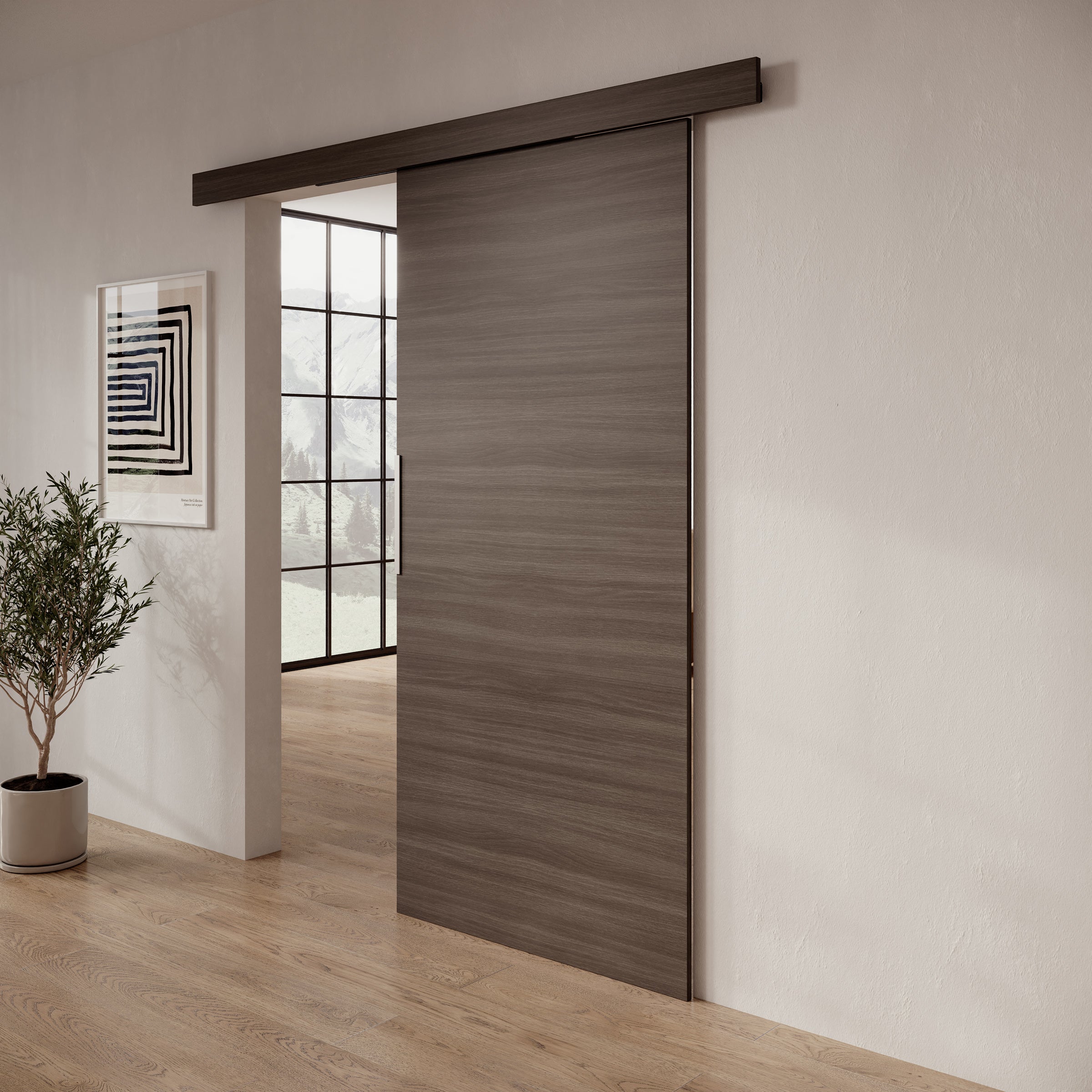 Darian - Schuifdeur - Donker eikenpatroon - 96x205 cm