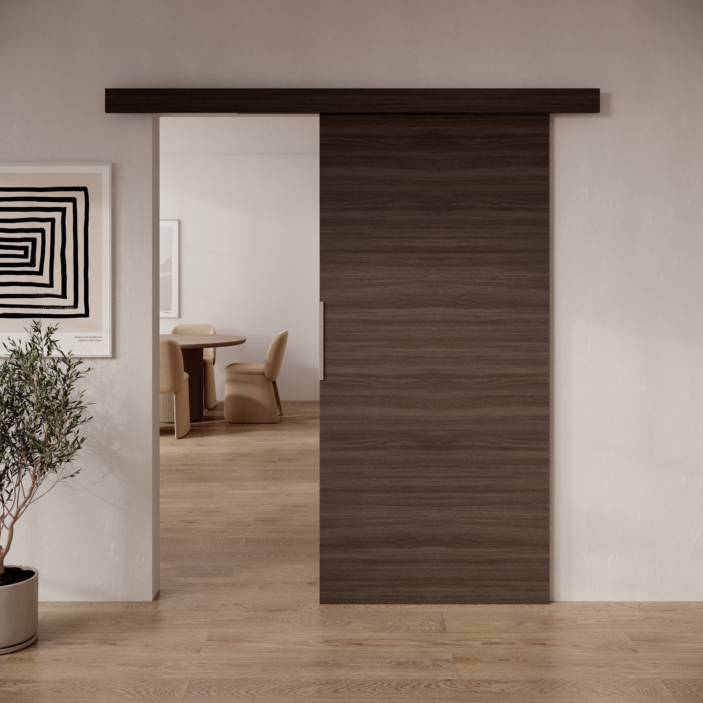 Darian - Schuifdeur - Donker eikenpatroon - 96x205 cm
