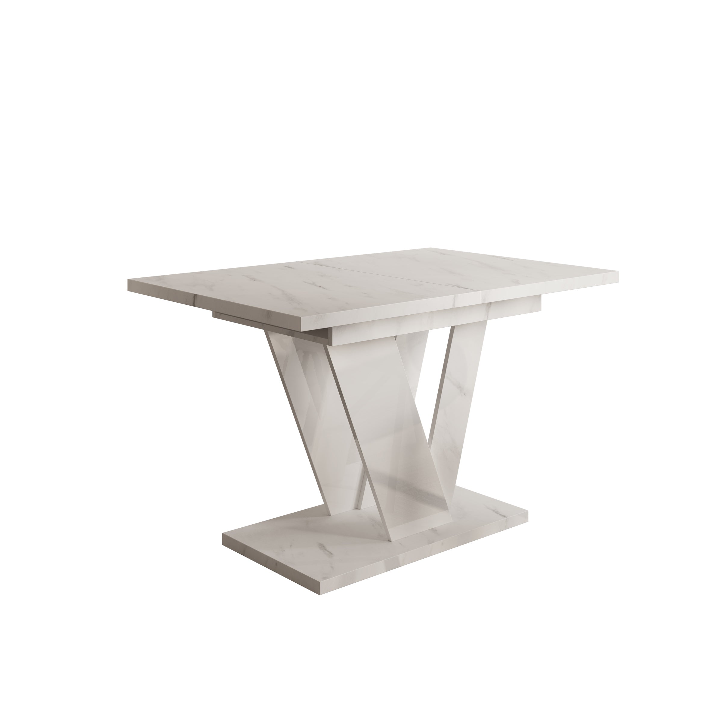 Dayman - Eetkamertafel - Wit/marmerlook - 120x80x76 cm