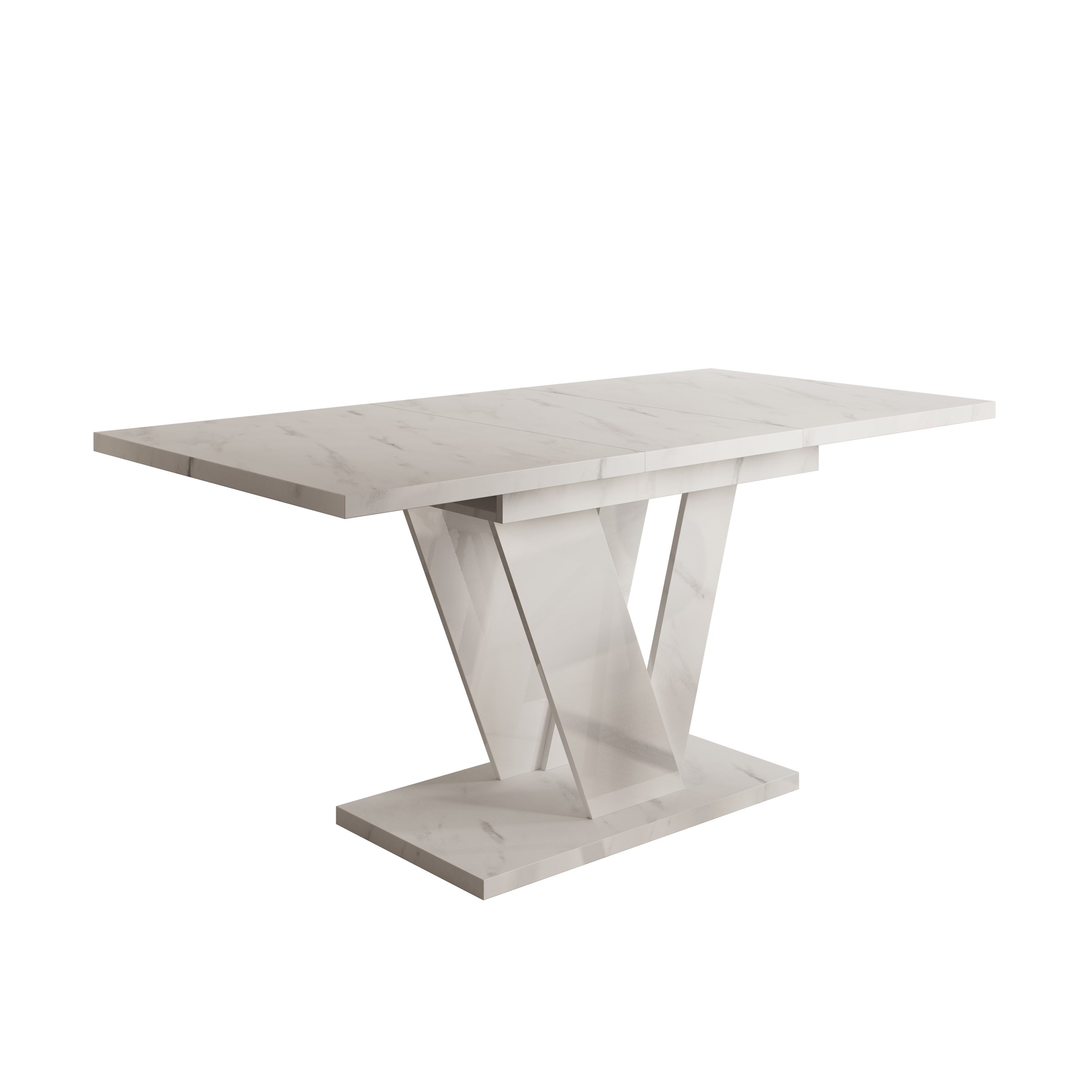 Dayman - Eetkamertafel - Wit/marmerlook - 120x80x76 cm