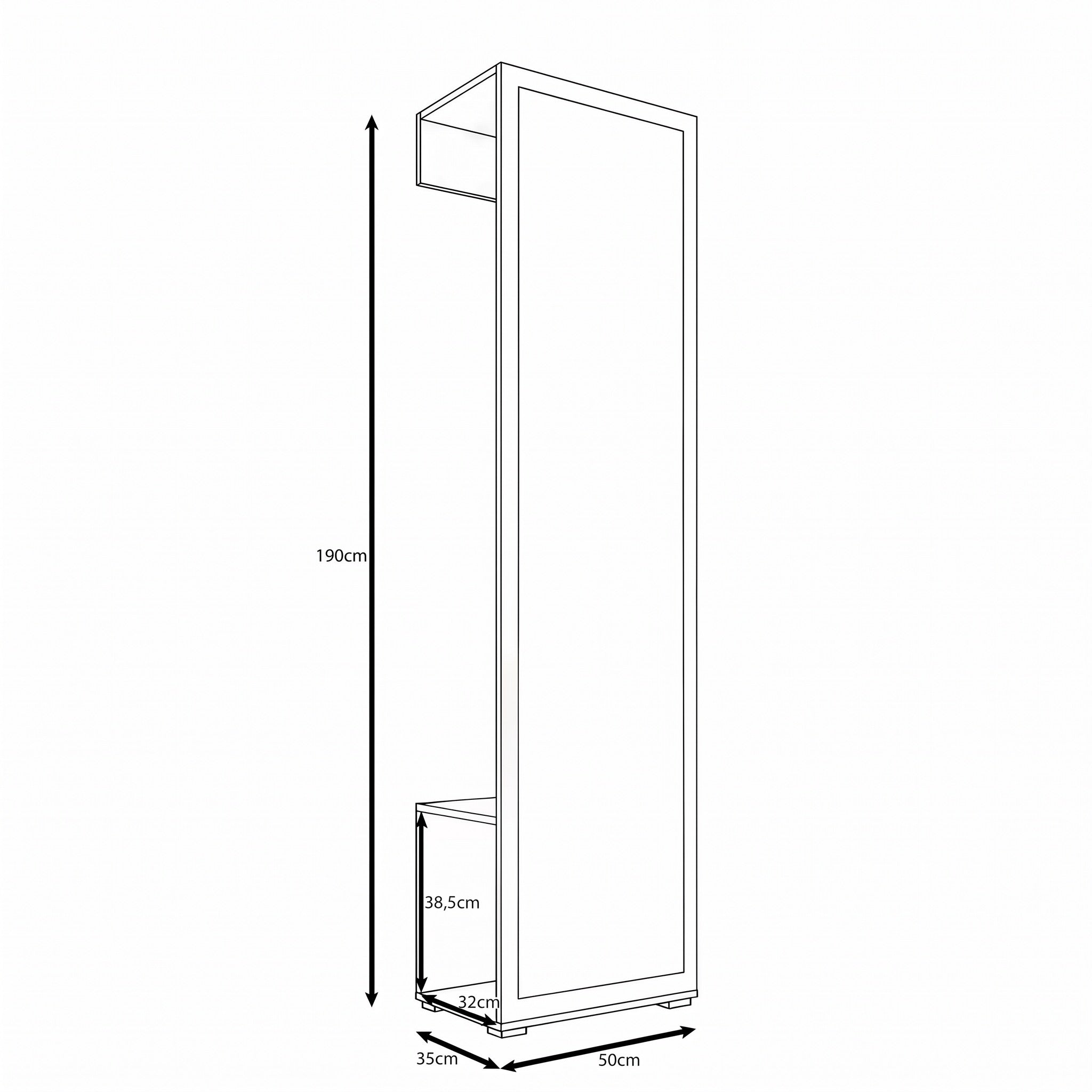 Deacon - Halkast - Wit - 50x35x190 cm