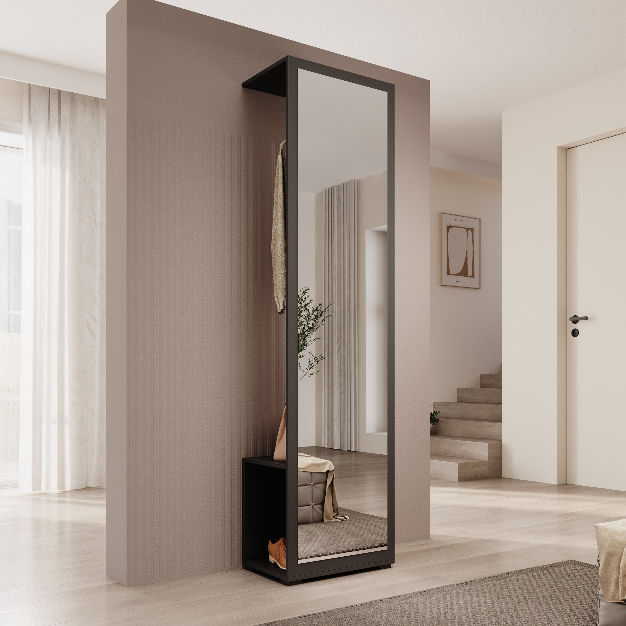 Deacon - Halkast - Zwart - 50x35x190 cm
