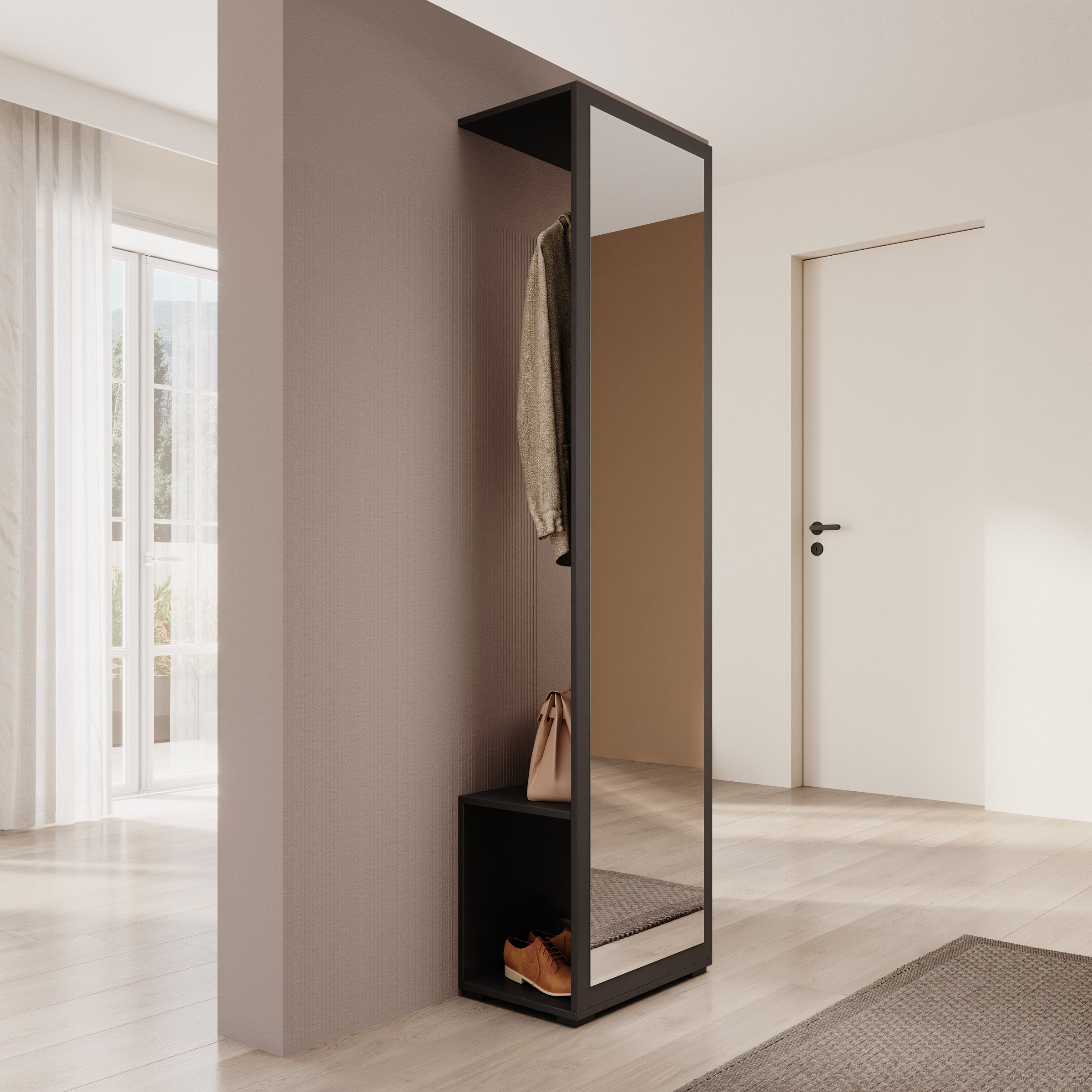 Deacon - Halkast - Zwart - 50x35x190 cm