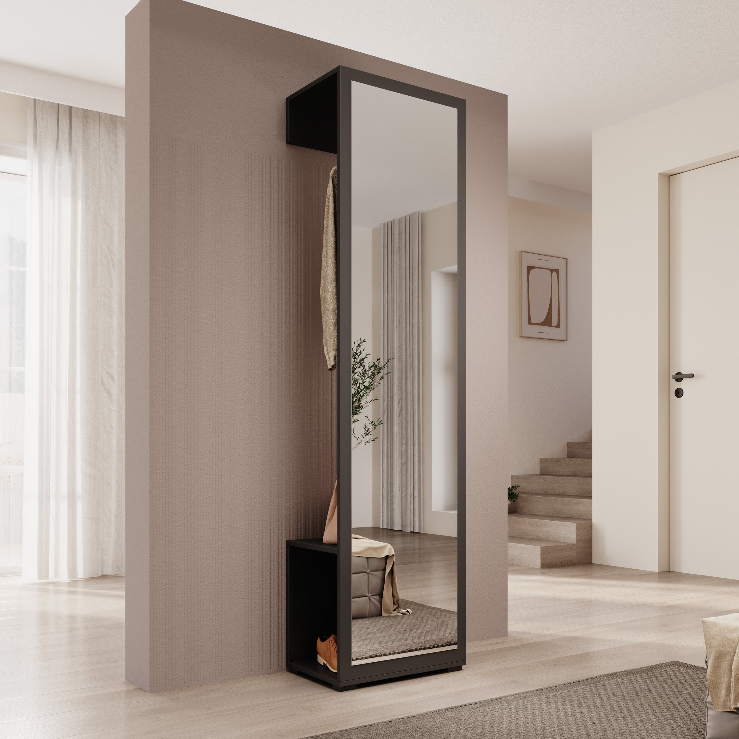 Deacon - Halkast - Zwart - 50x35x190 cm