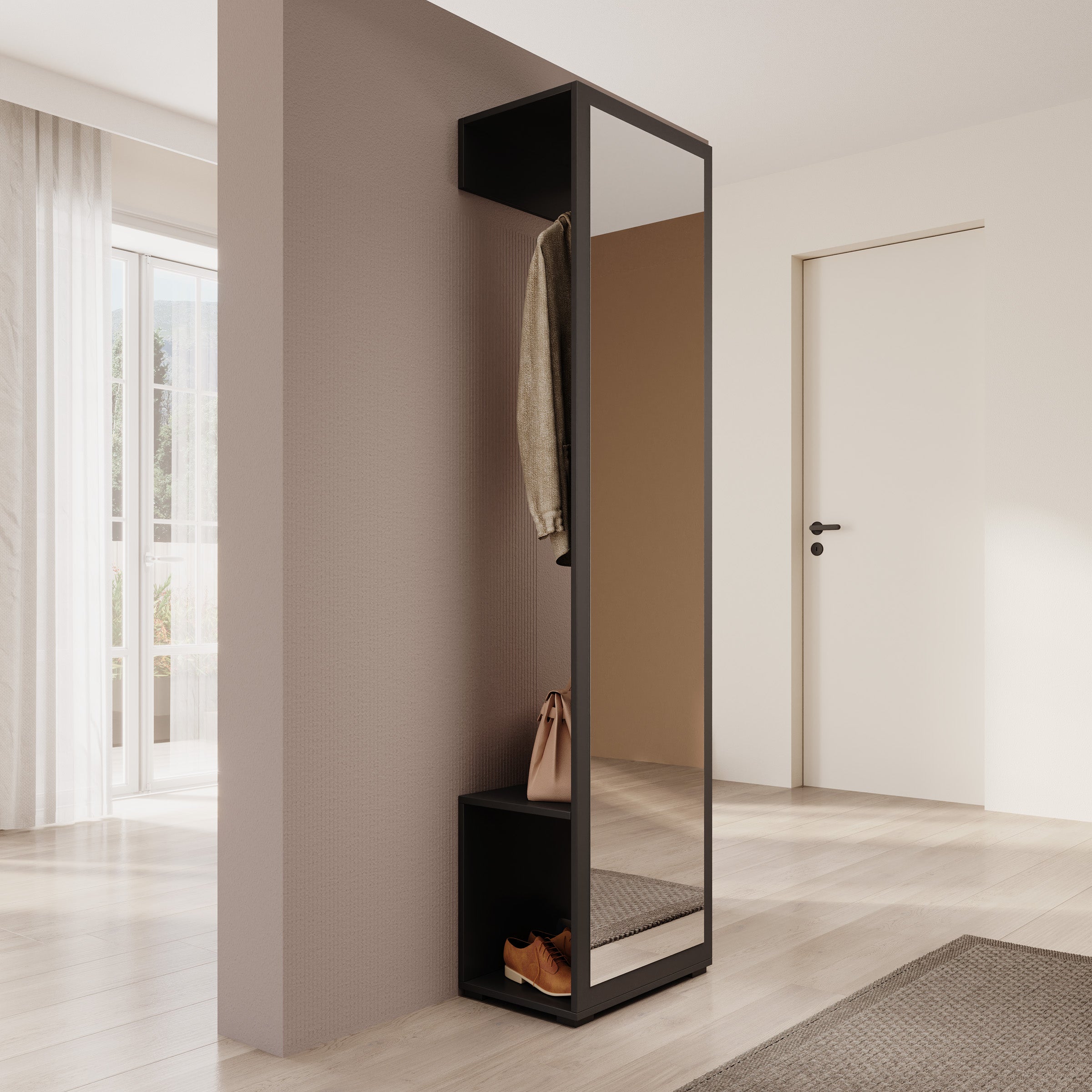Deacon - Halkast - Zwart - 50x35x190 cm