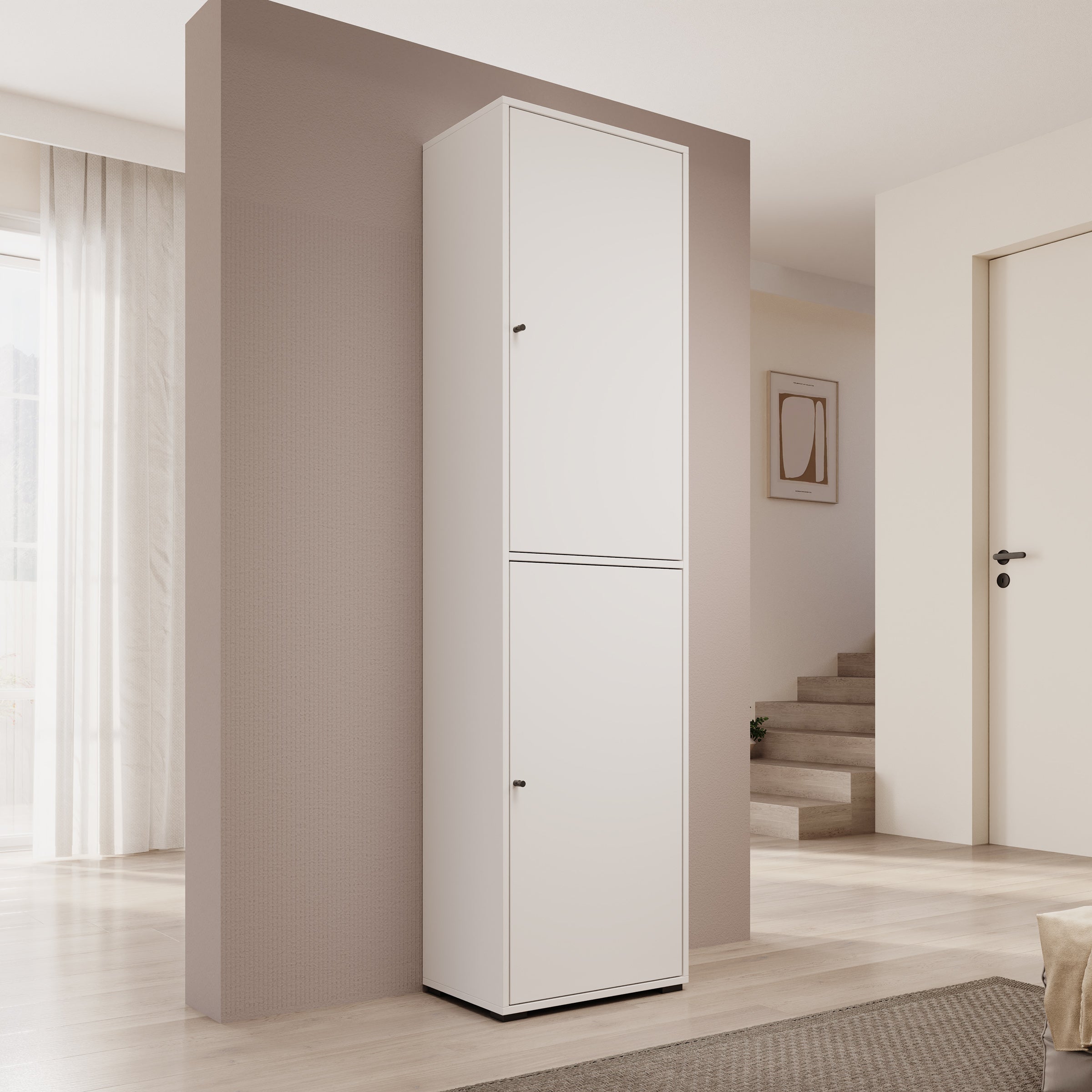 Deacon - Schoenenkast - Wit - 50x33x190 cm