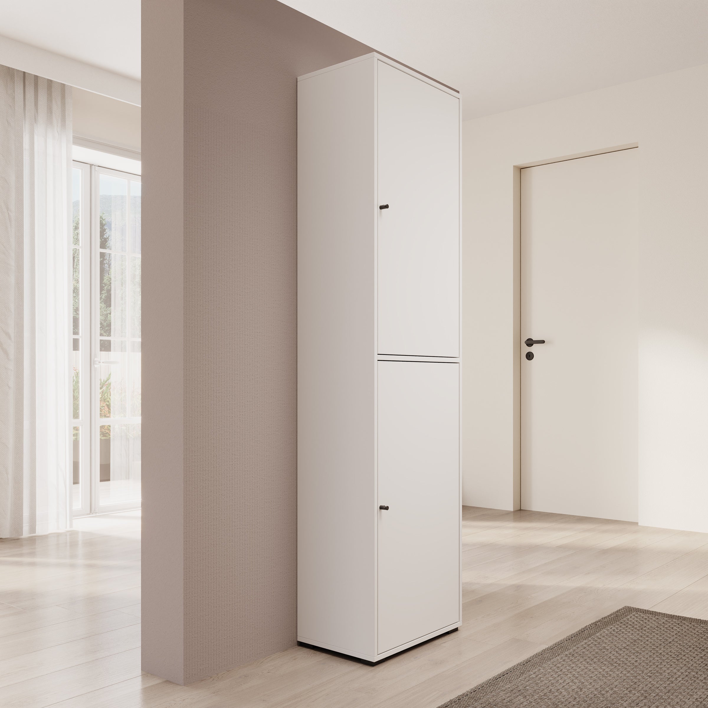 Deacon - Schoenenkast - Wit - 50x33x190 cm
