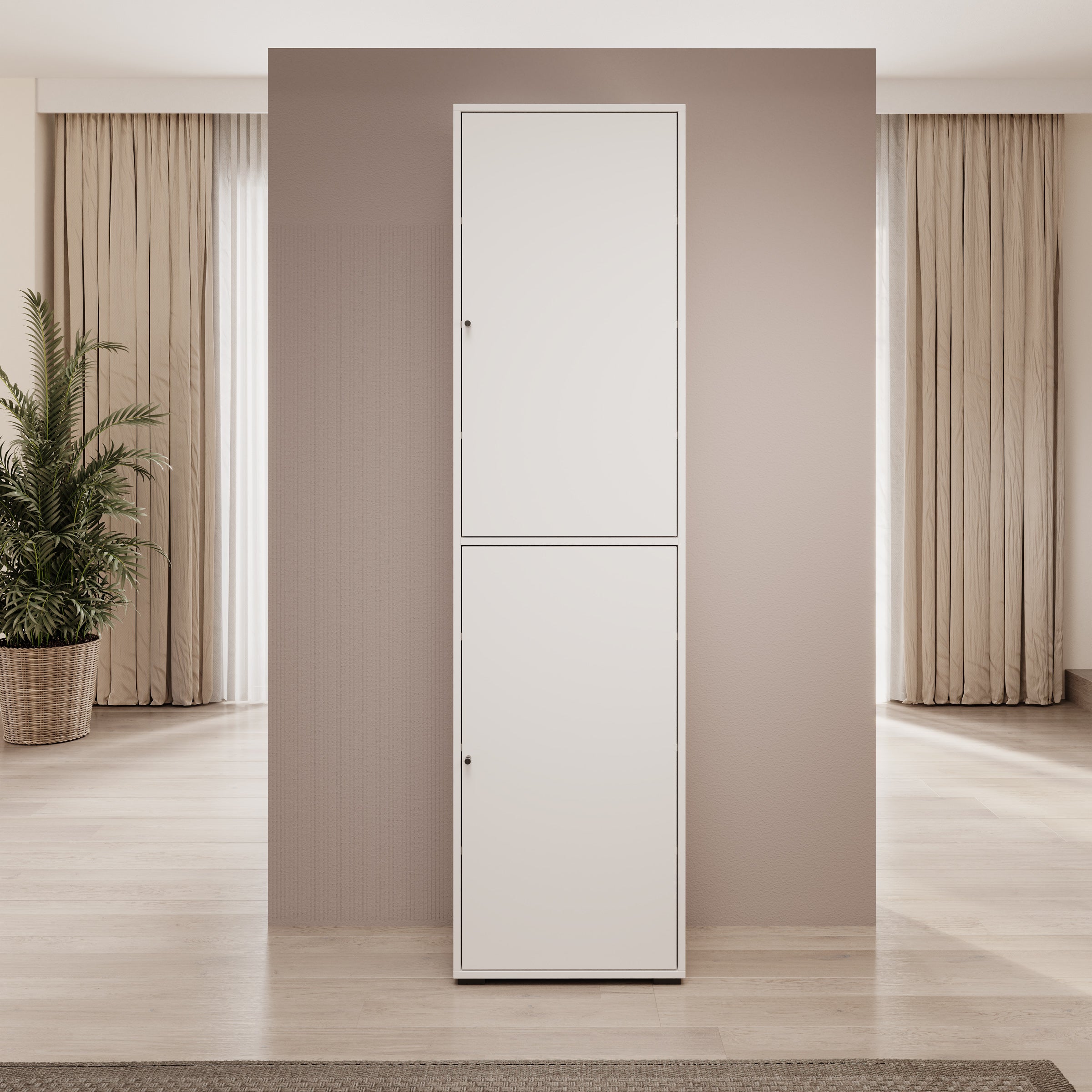 Deacon - Schoenenkast - Wit - 50x33x190 cm
