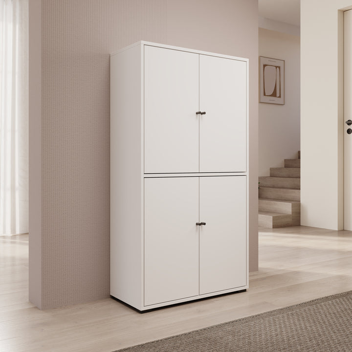 Deacon - Schoenenkast - Wit - 70x33x131 cm