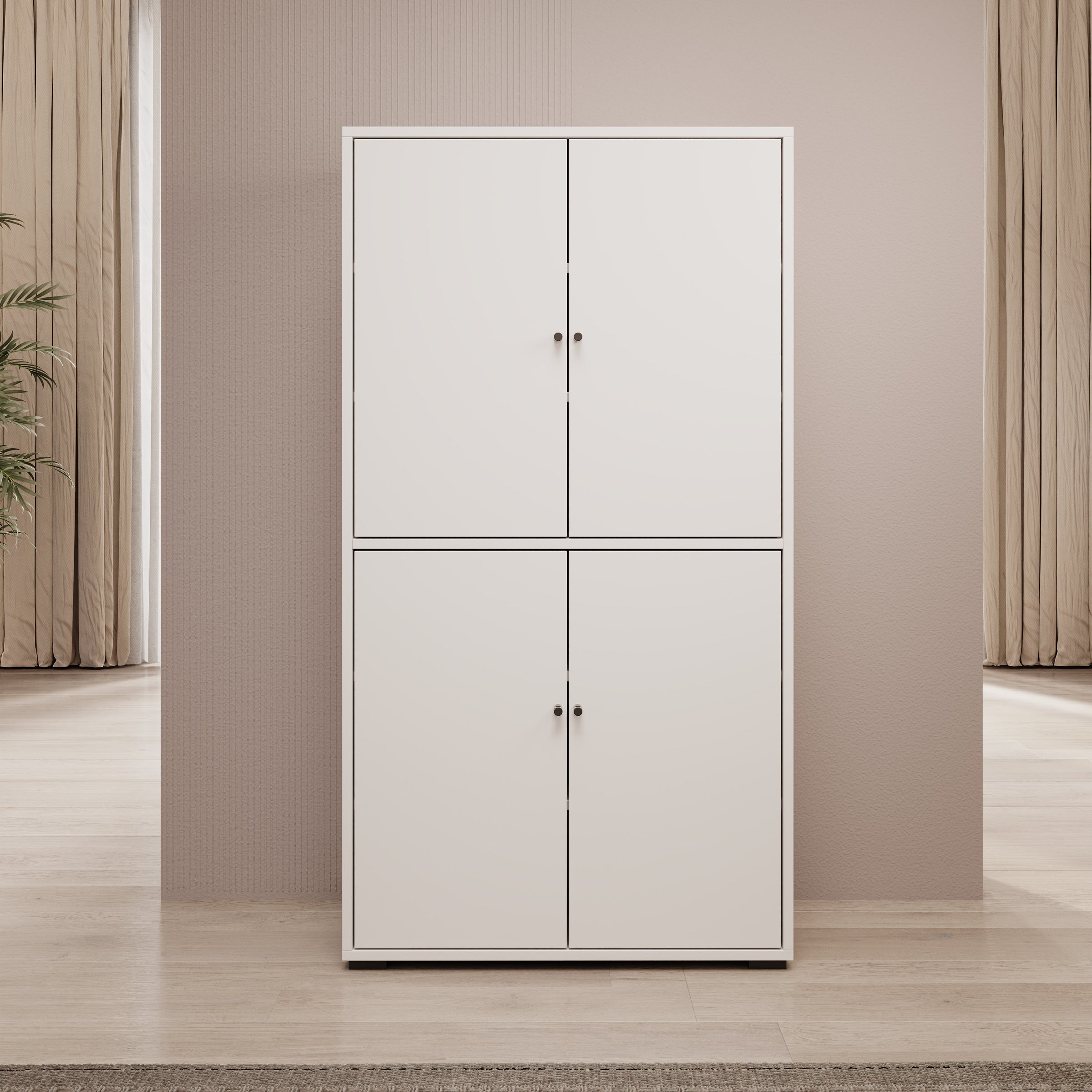 Deacon - Schoenenkast - Wit - 70x33x131 cm