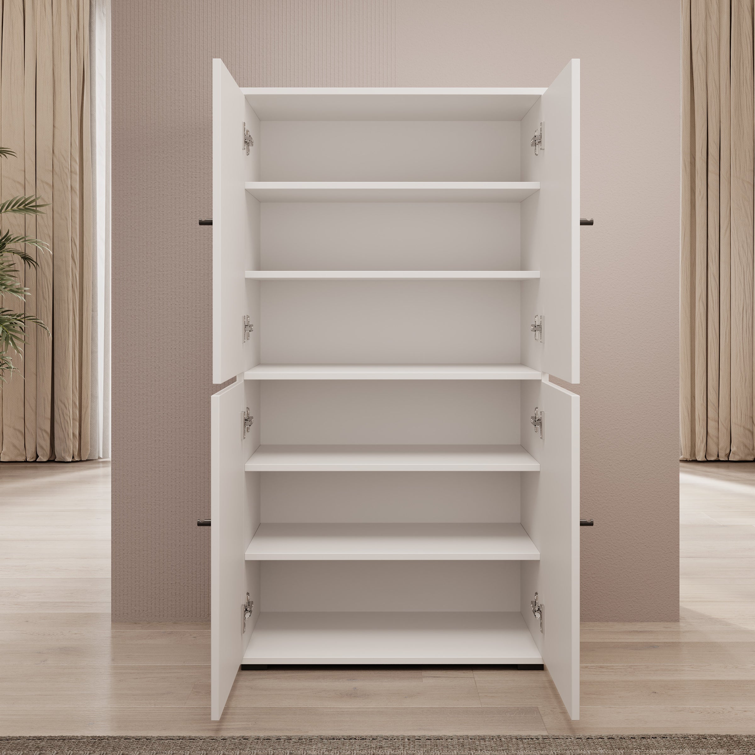 Deacon - Schoenenkast - Wit - 70x33x131 cm
