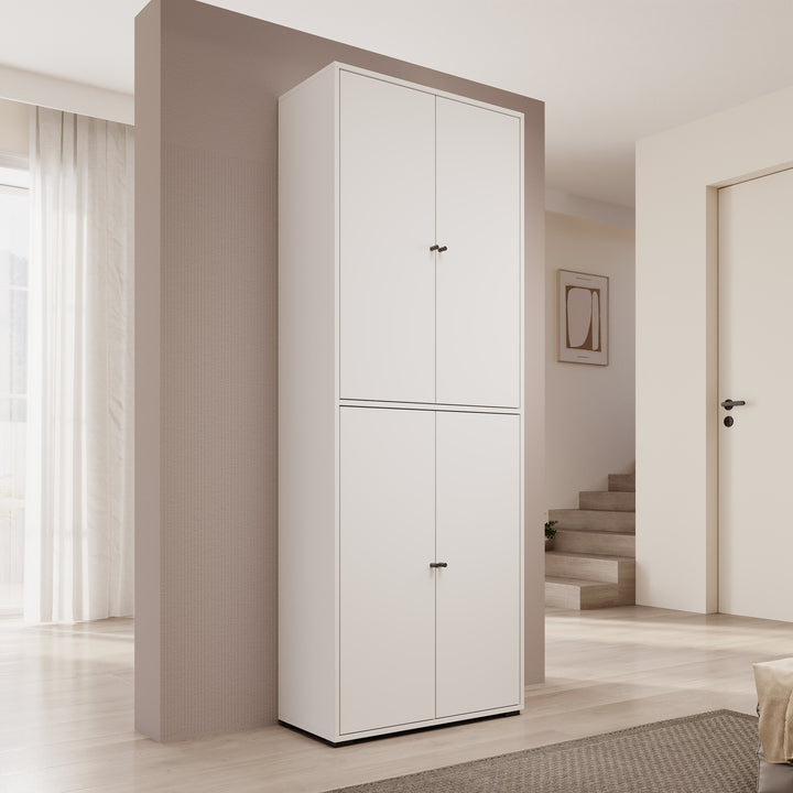 Deacon - Schoenenkast - Wit - 70x33x190 cm