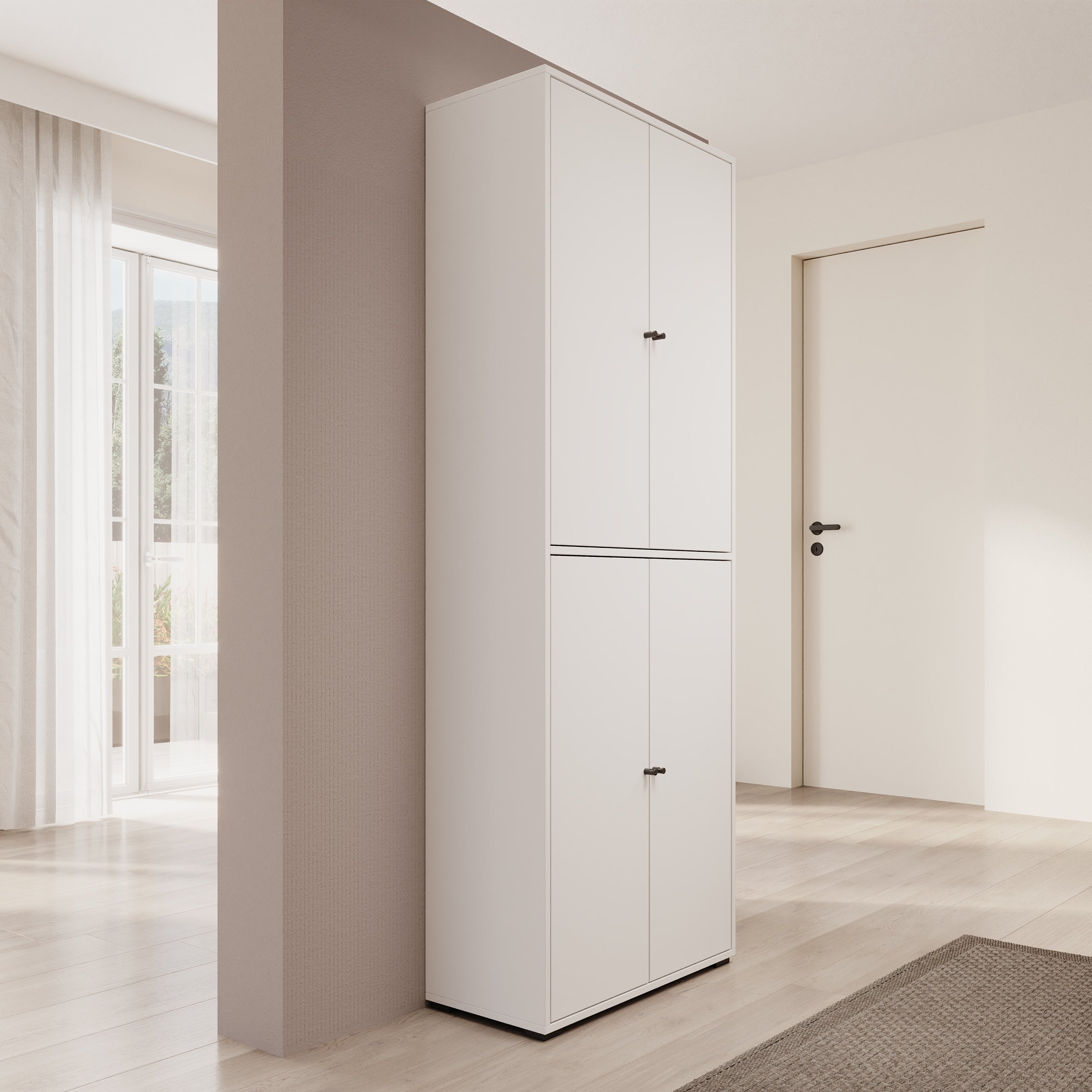 Deacon - Schoenenkast - Wit - 70x33x190 cm