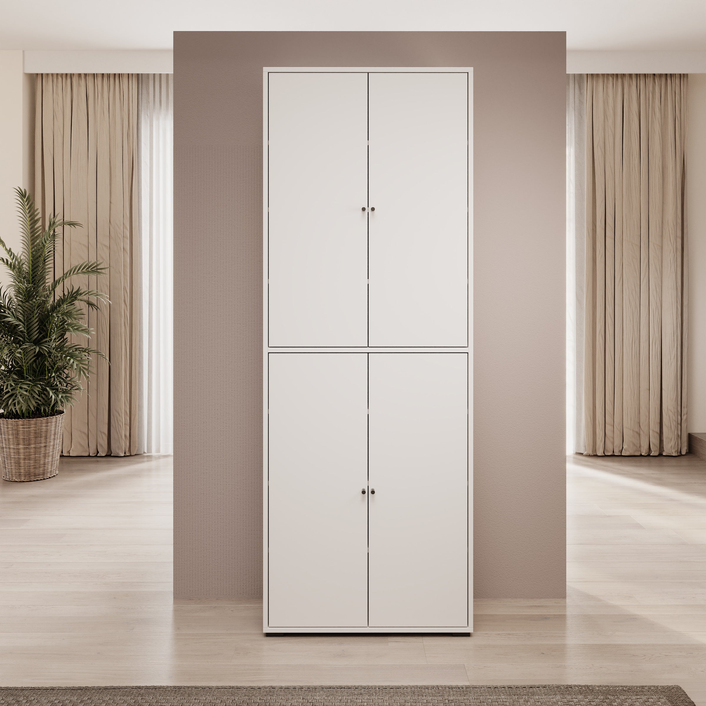 Deacon - Schoenenkast - Wit - 70x33x190 cm