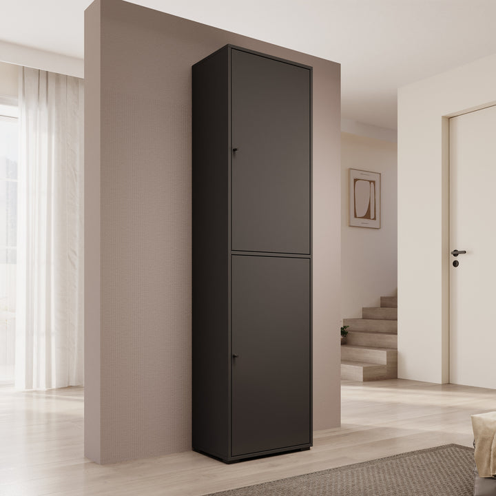 Deacon - Schoenenkast - Zwart - 50x33x190 cm