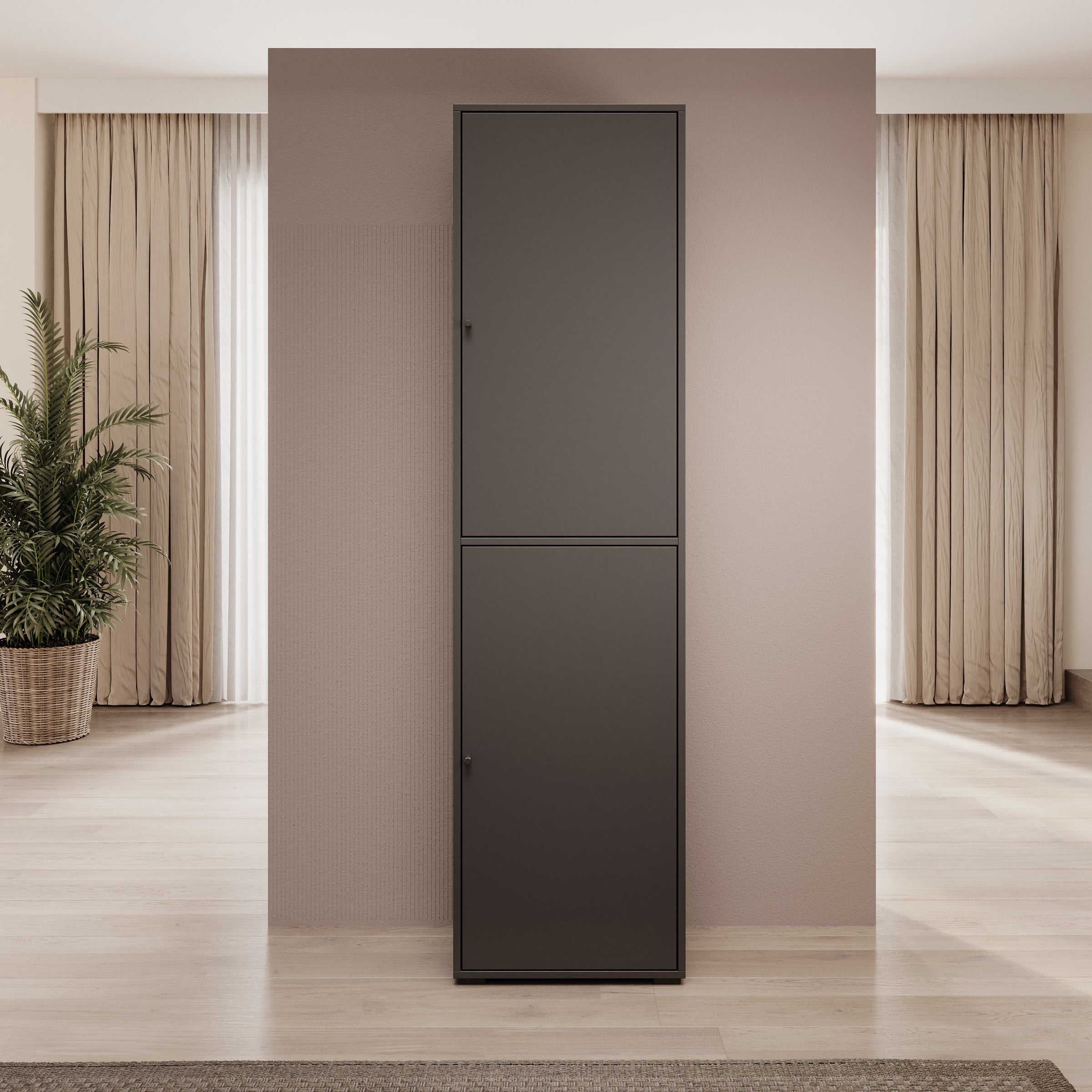 Deacon - Schoenenkast - Zwart - 50x33x190 cm