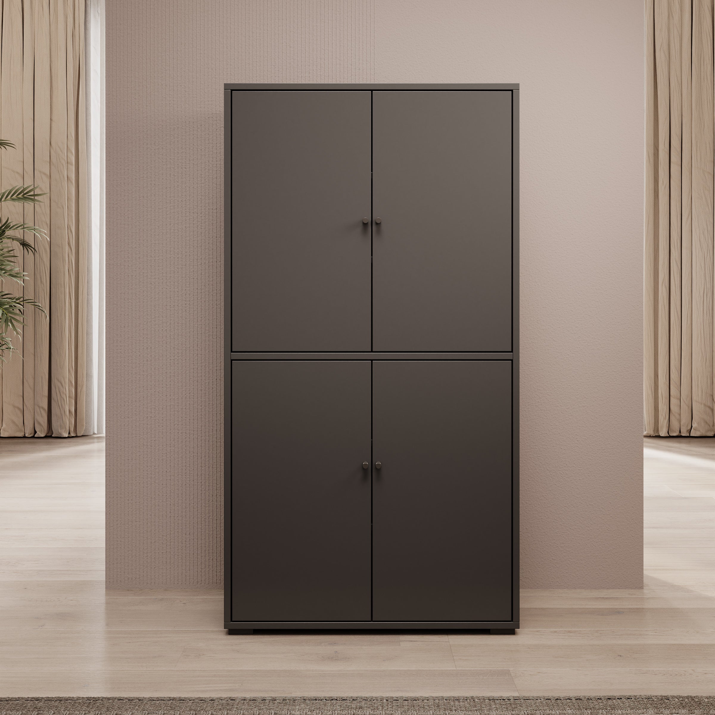 Deacon - Schoenenkast - Zwart - 70x33x131 cm