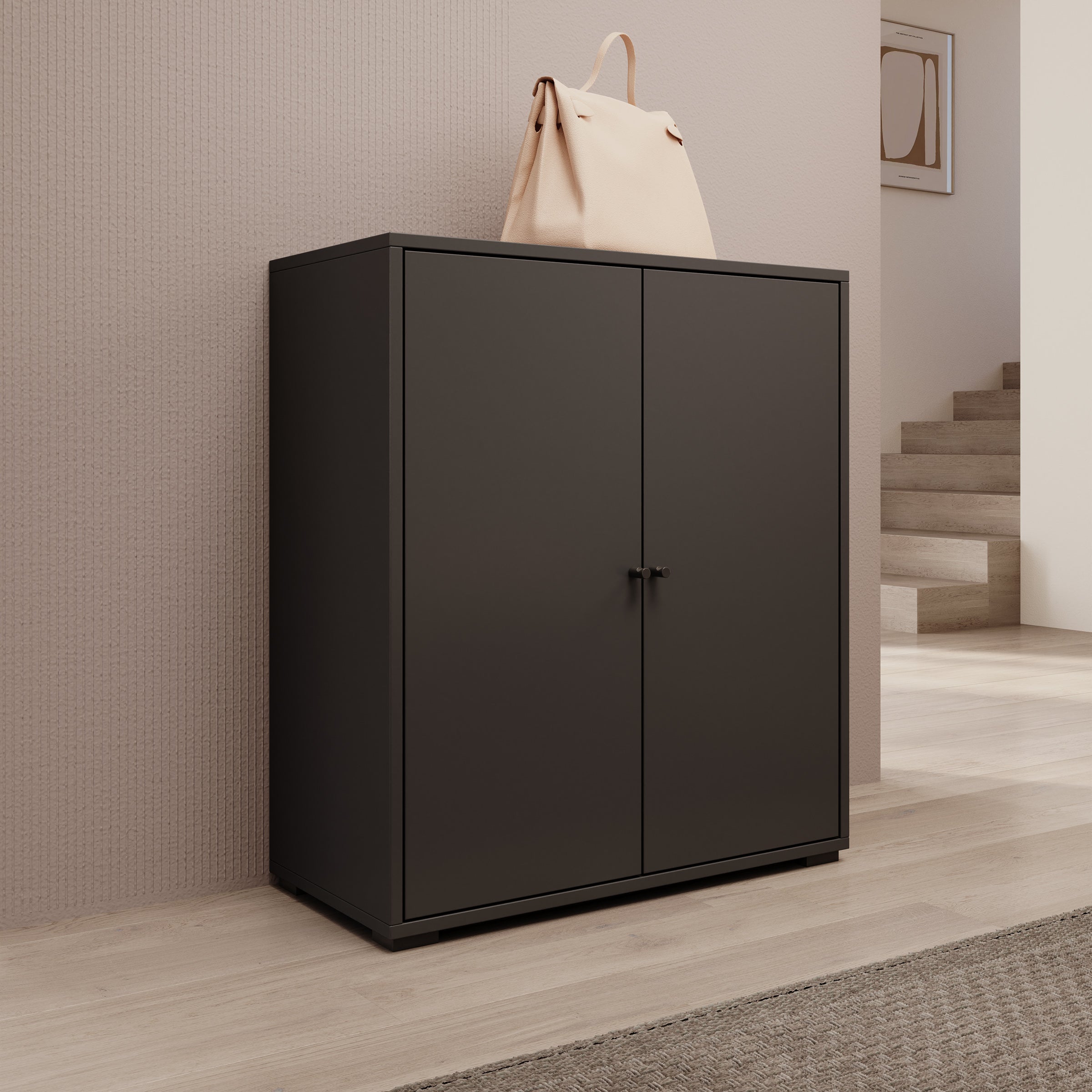 Deacon - Schoenenkast - Zwart - 70x33x78 cm